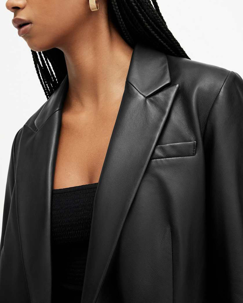 DERI SINGLE BREASTED LEATHER BLAZER 3