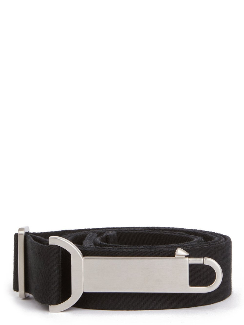 Rick owens black strobe ring belt in cotton webbing 1