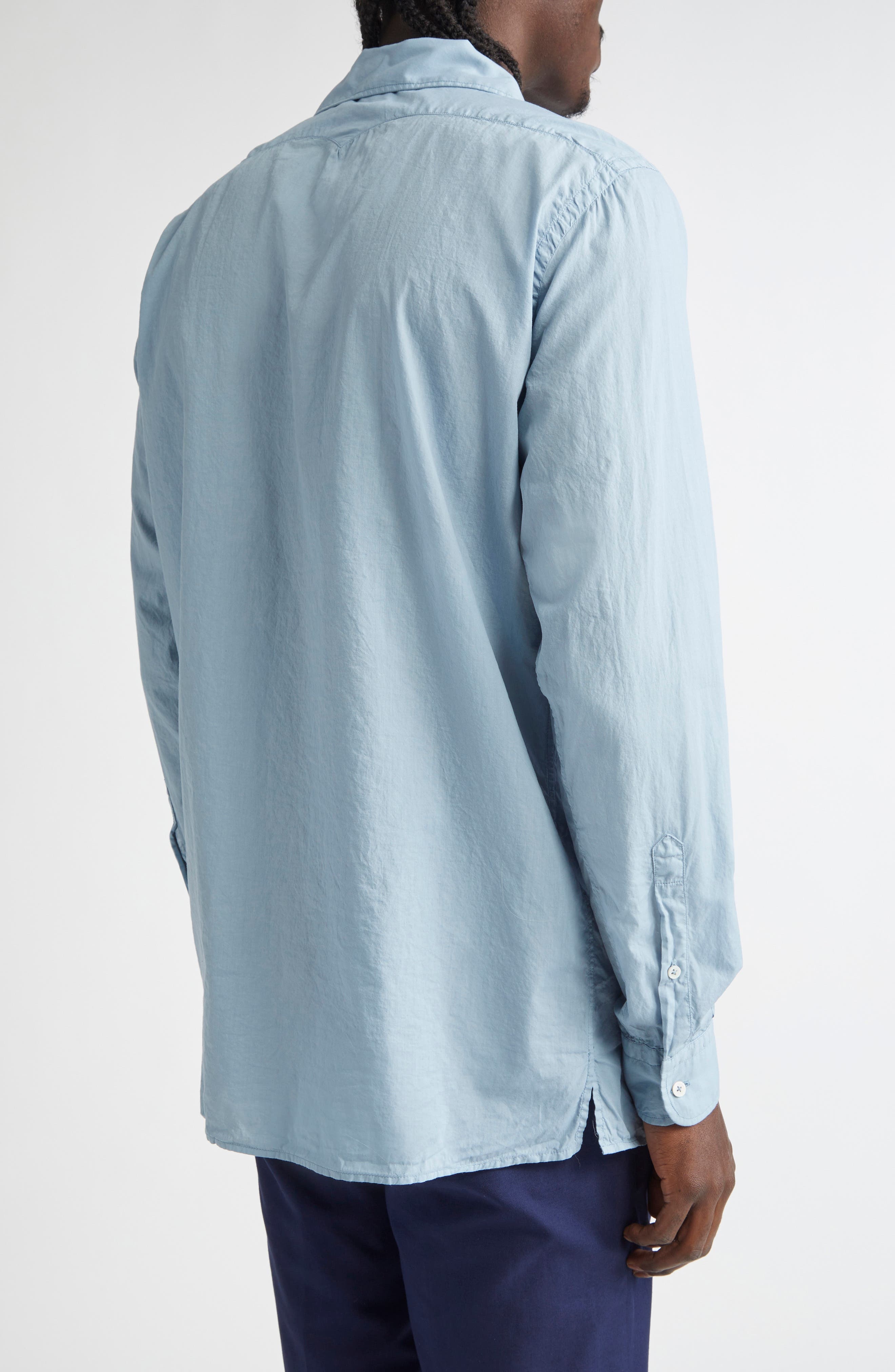 Massimo Alba Bowles Cotton Button-Up Shirt in Avio at Nordstrom - 2