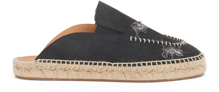 [MAISON MARGIELA] EMBROIDERED ESPADRILLE MULE ☆ Maison Margiela Embroidered Espadrille Mules | Black | FARFETCH