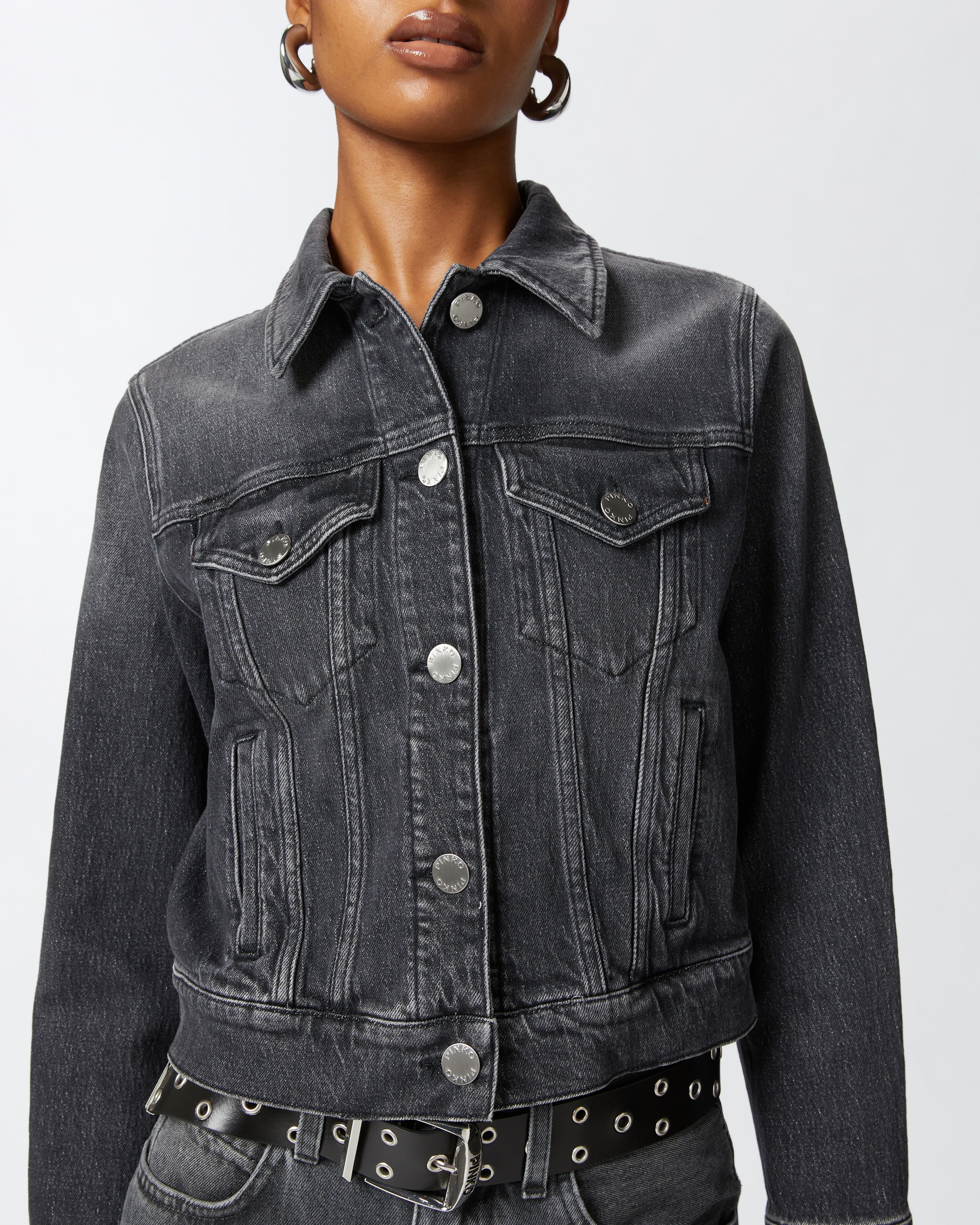 DARK GREY DENIM JACKET - 5