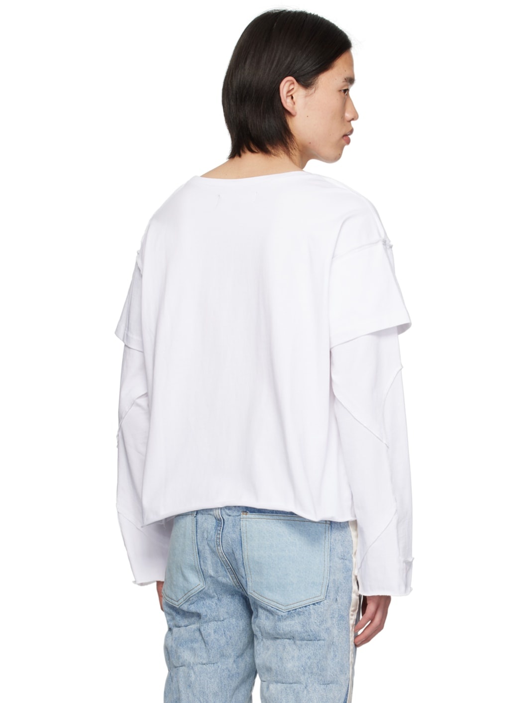 White Amalgamated Window Long Sleeve T-Shirt - 3