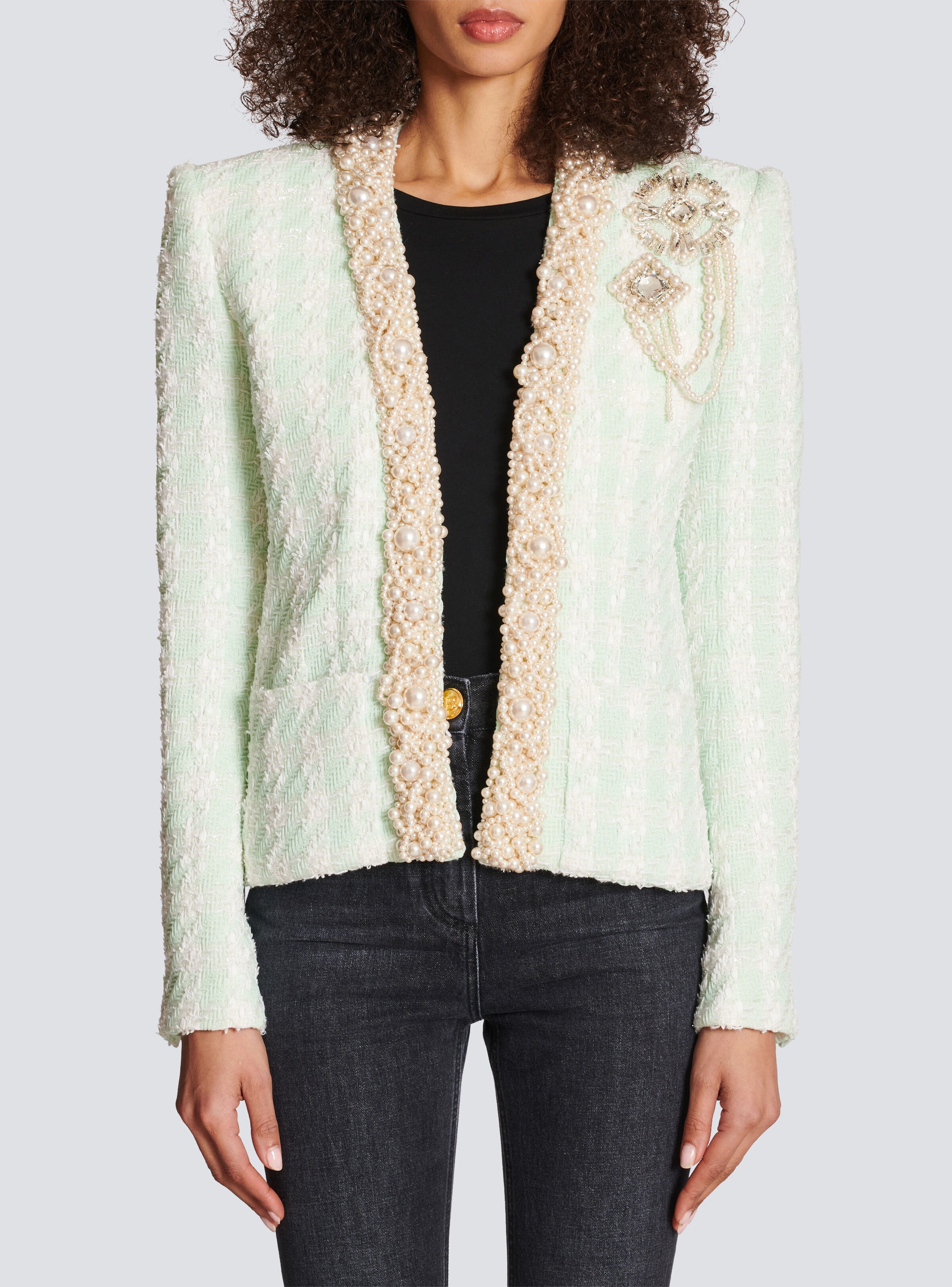 Tweed spencer jacket with embroidery - 6