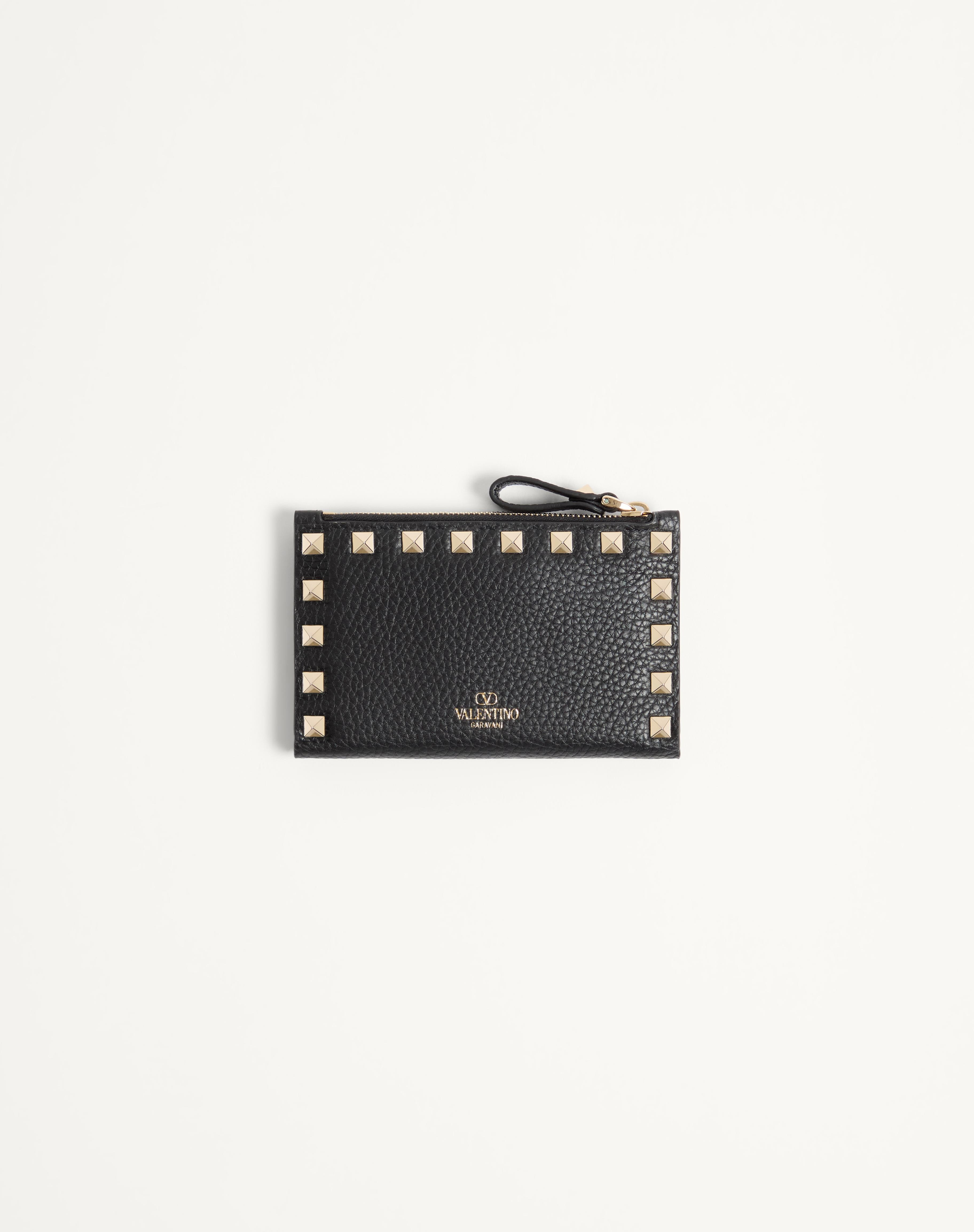 ROCKSTUD GRAINY CALFSKIN CARDHOLDER WITH ZIPPER - 3