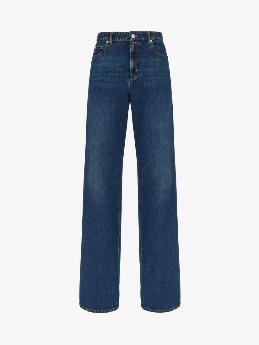 Women's Wide Leg Jeans in Indigo - 2