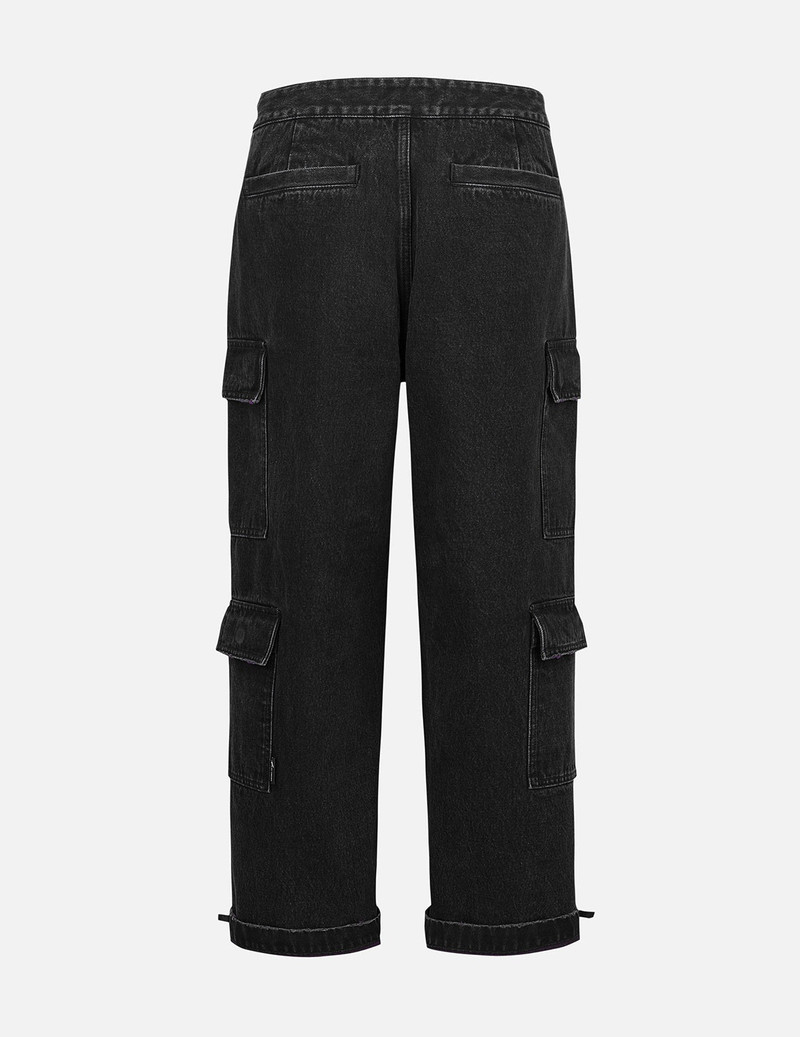 EVISU Two Tone Distressed Oversized Cargo Pants outlook