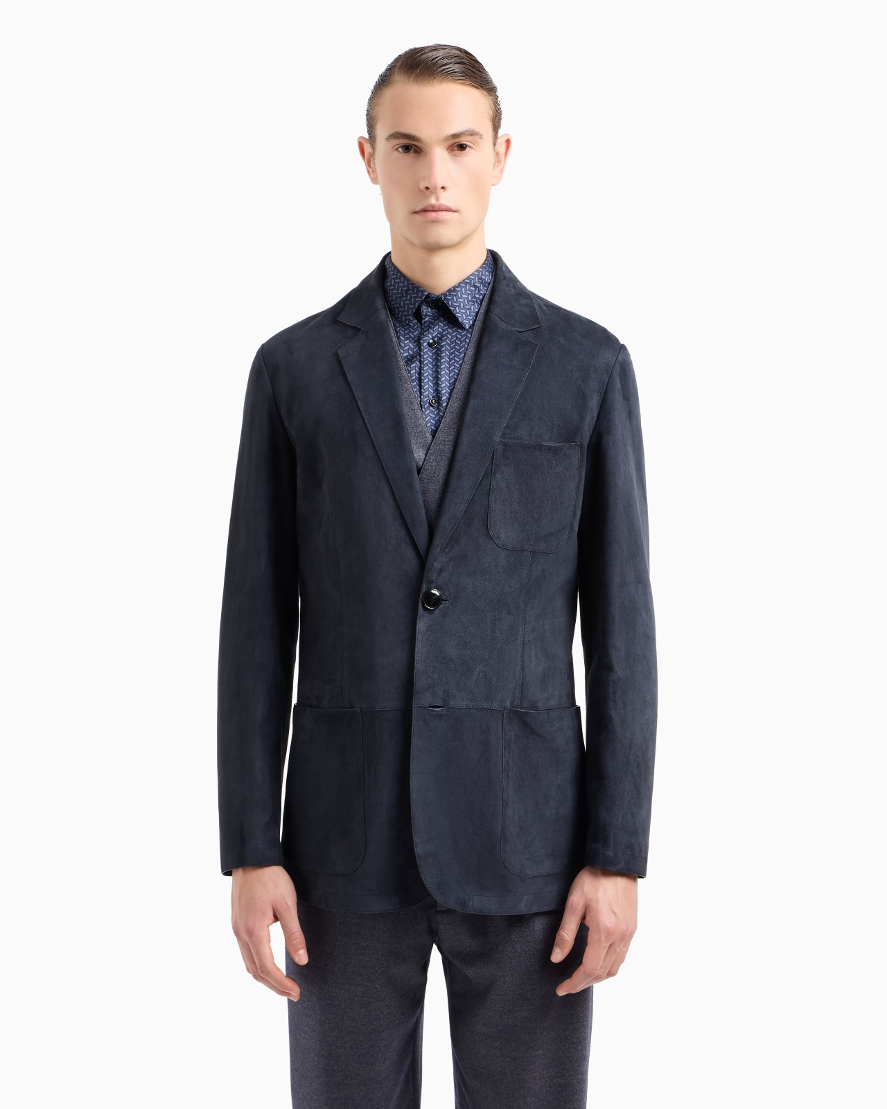 Single-breasted jacket in suede - 2
