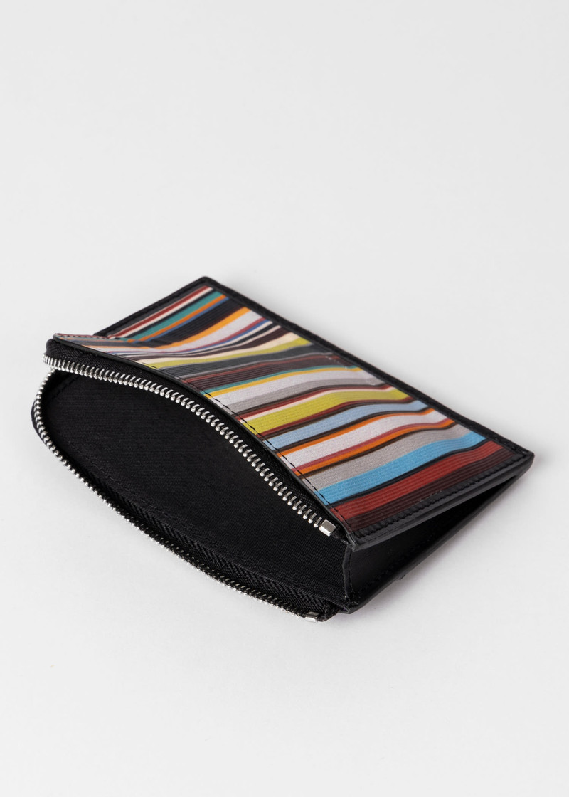 'Signature Stripe' Zip-Around Wallet 4