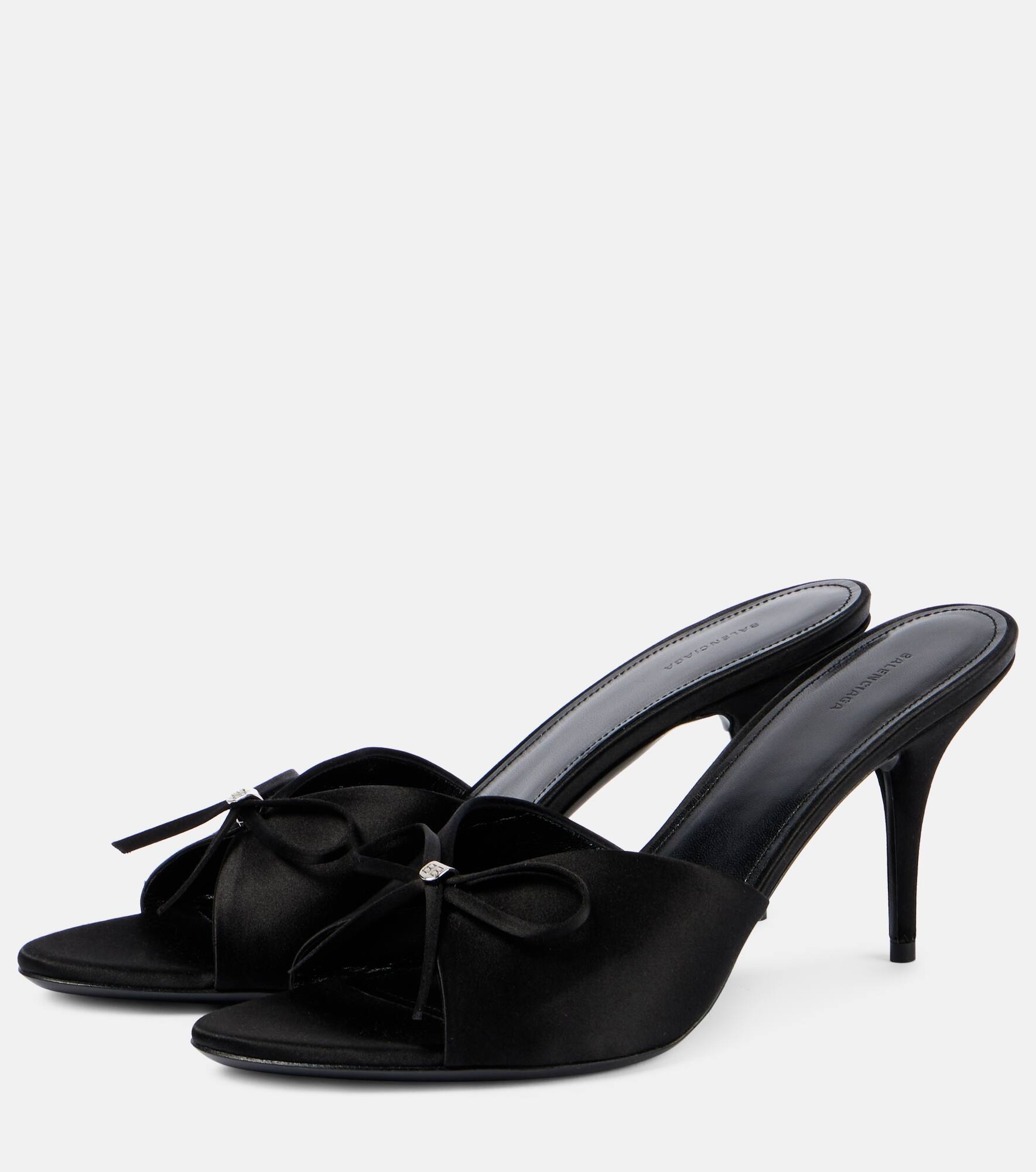Knife Bow 80 satin sandals - 2