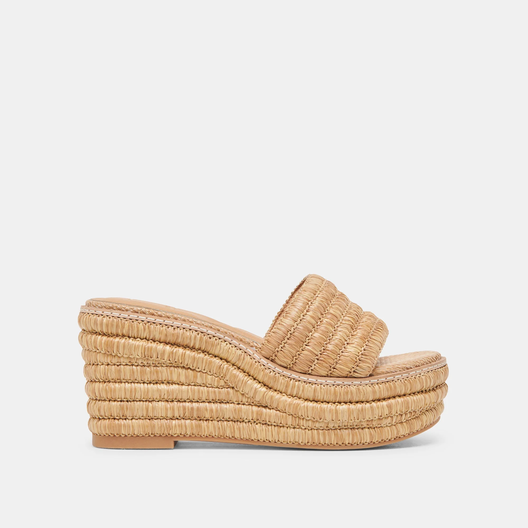 THRONE WEDGES LT NATURAL RAFFIA - 1