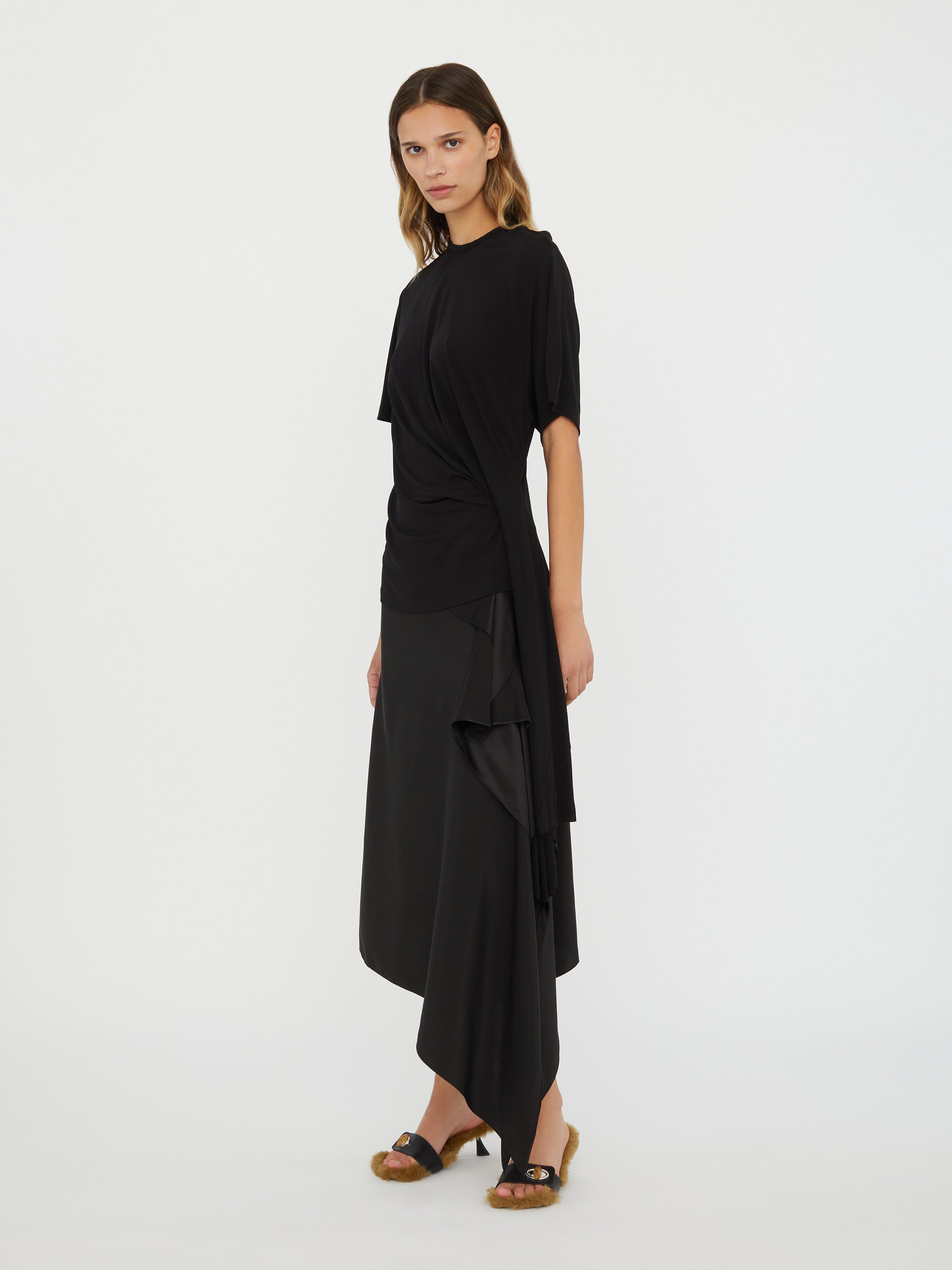 Side Cowl Drape Extension Tee - 4