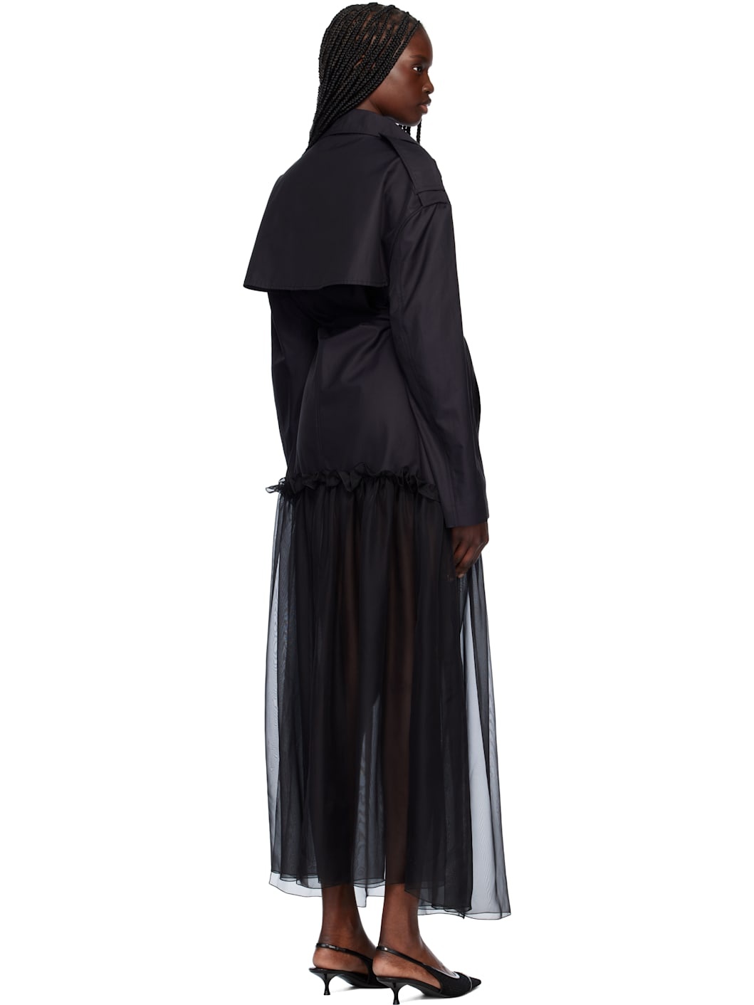 Black Mia Hybrid Trench Coat - 3