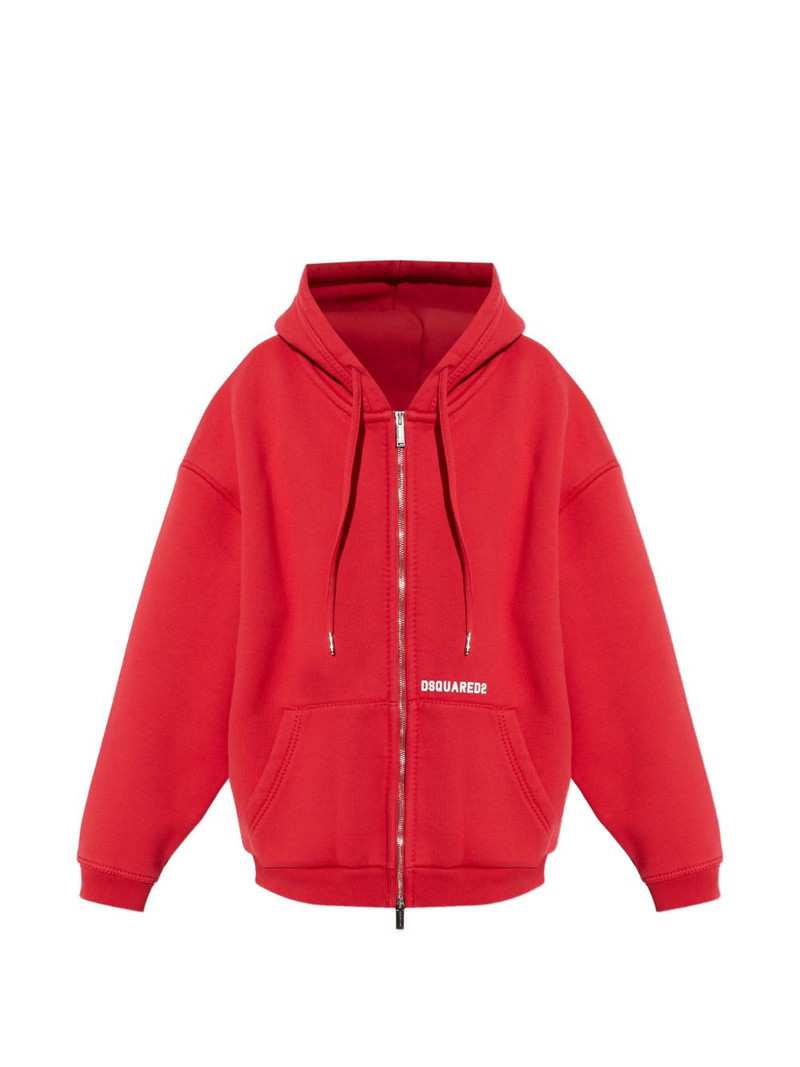 zip-up logo-detail hoodie 1