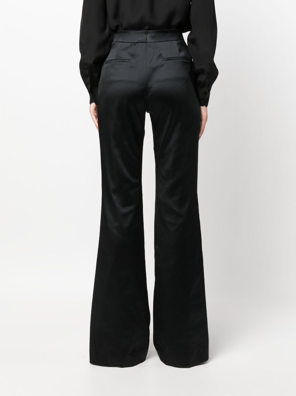 flared satin trousers - 4