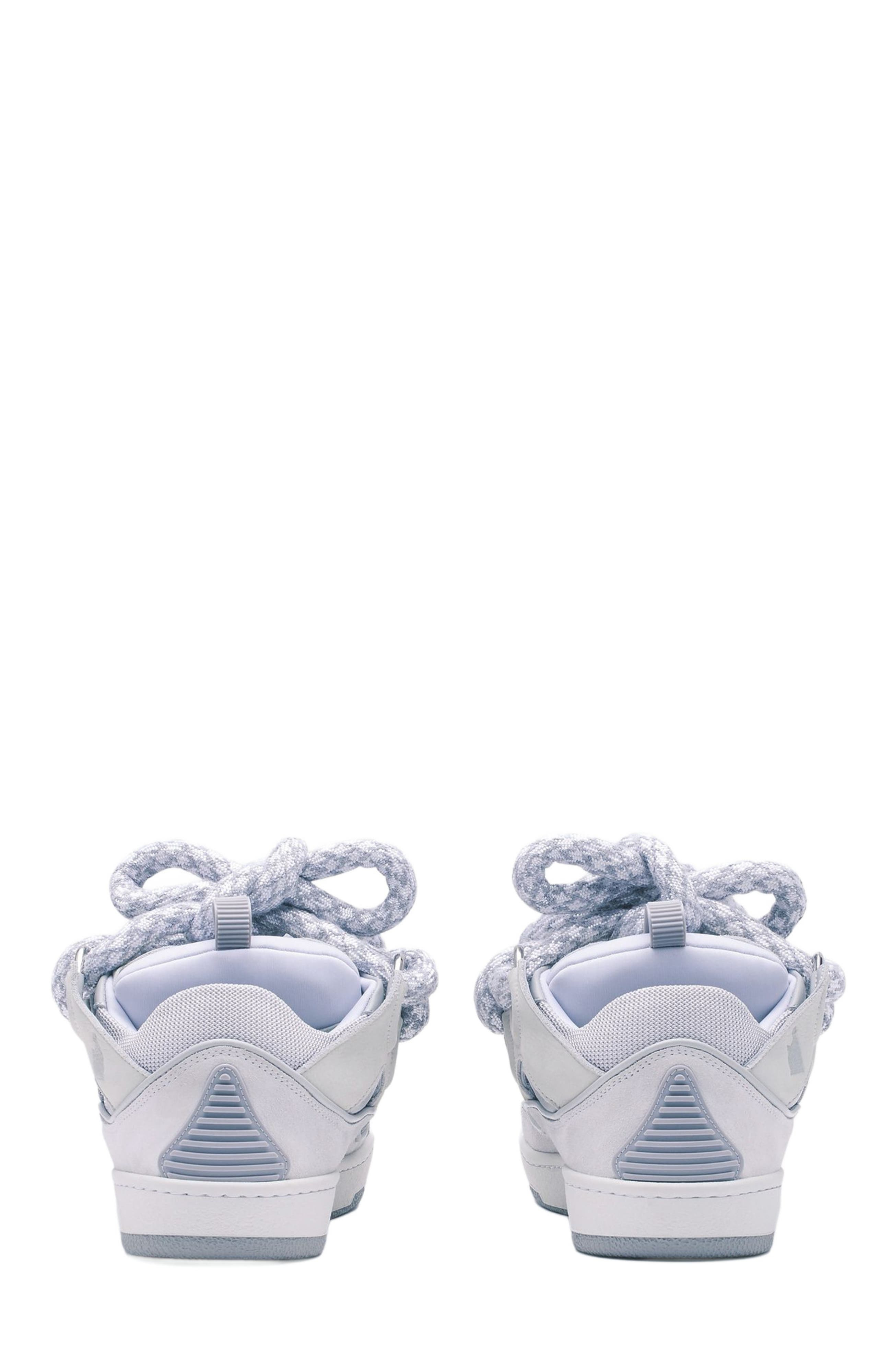 Lanvin Curb Sneakers In Leather With Snake Laces For Women in White at Nordstrom - 4