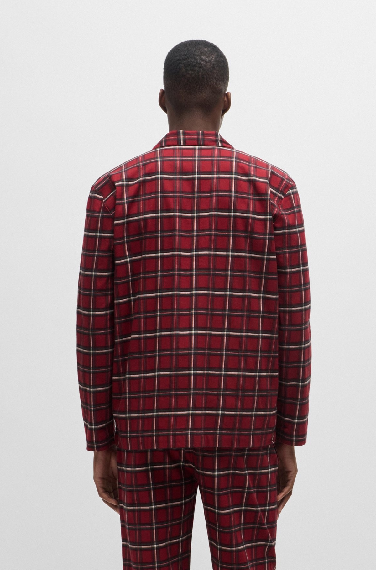 STRETCH-COTTON REGULAR-FIT PAJAMAS WITH FESTIVE CHECK - 3