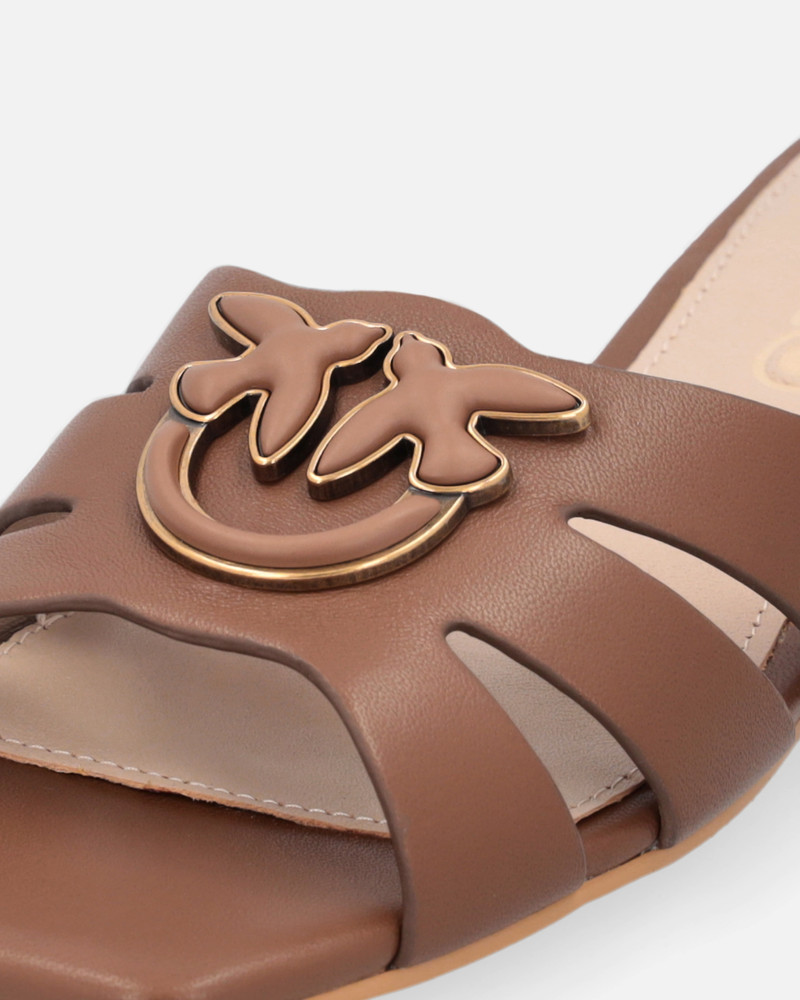 NAPPA LEATHER SLIP-ONS WITH BIRD LOGO 4