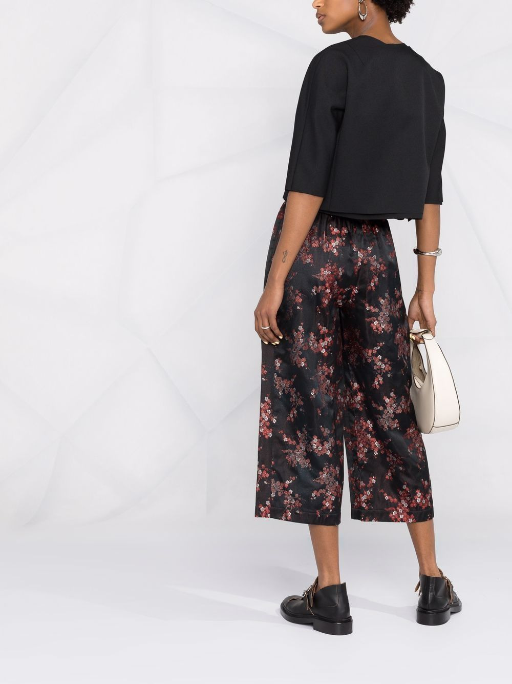 floral-print cropped trousers - 4