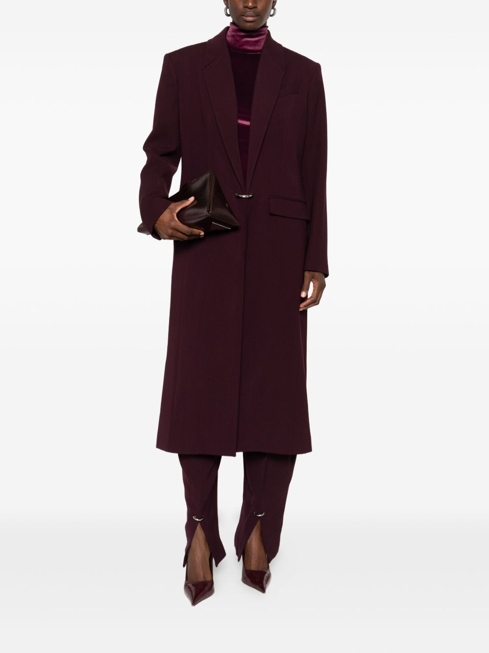 notched-lapel wool coat - 2