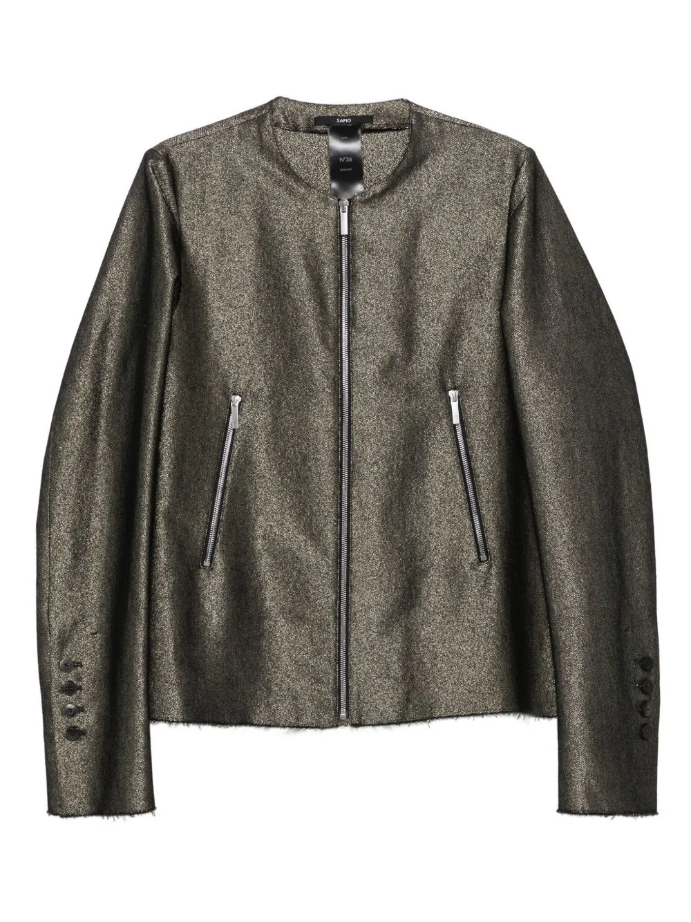 frayed-edge metallic jacket - 1