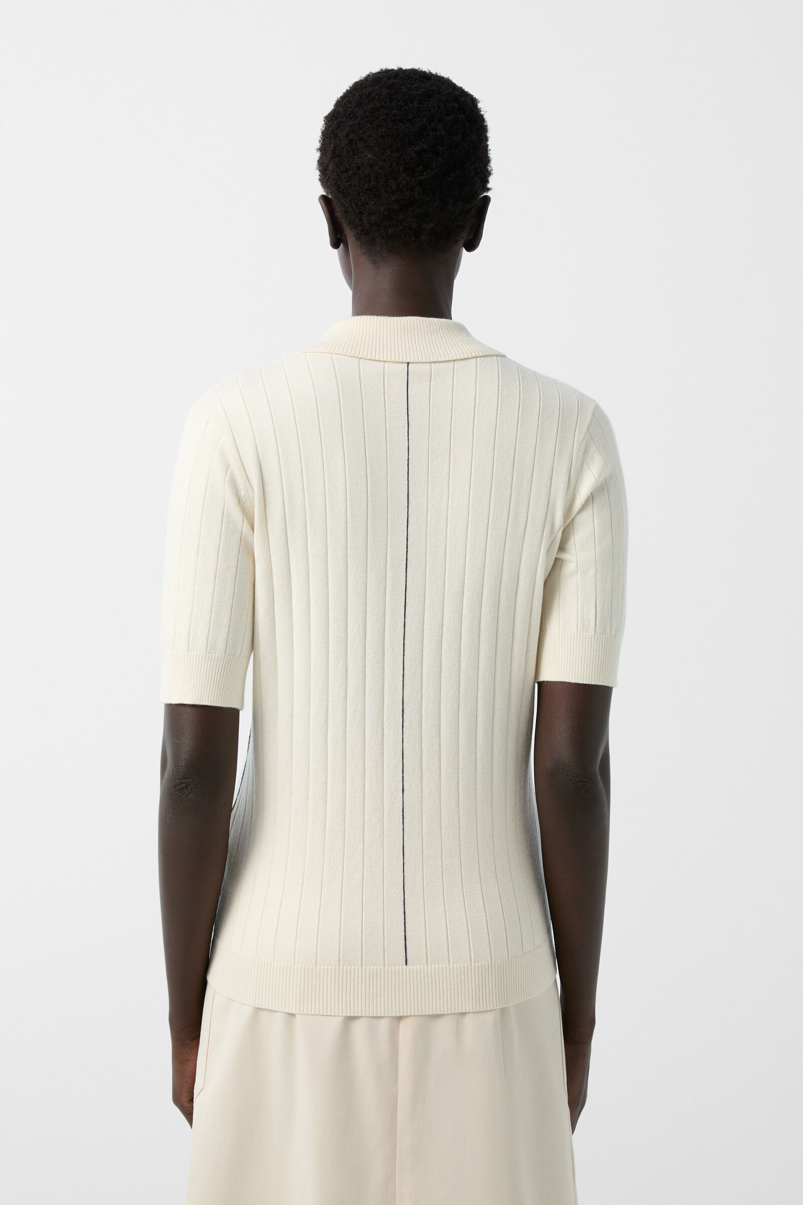 Knitted polo shirt June in Off-White - 3