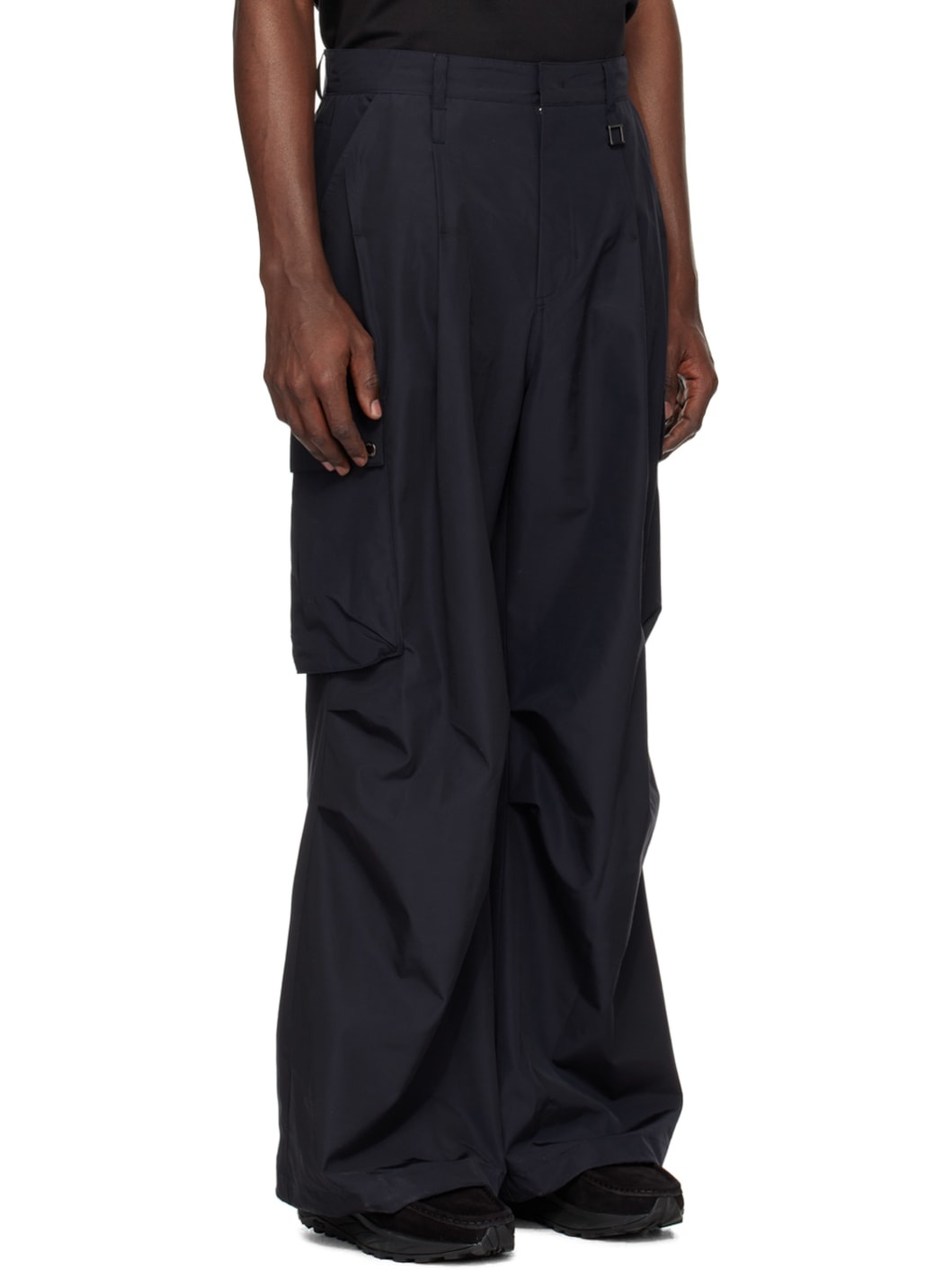 Navy Tucked Trousers - 2