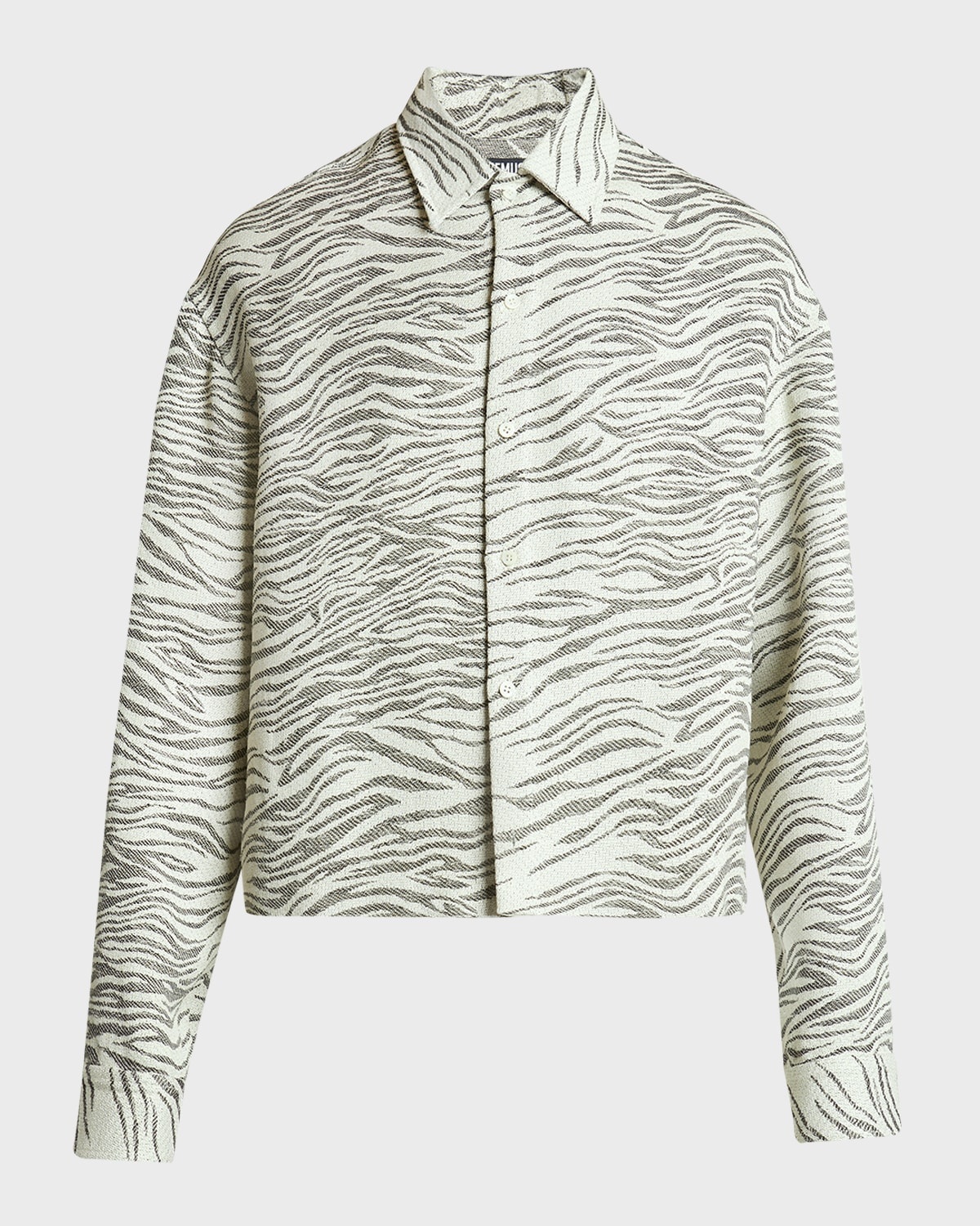 Men's Zebra Jacquard Boxy Sport Shirt - 1