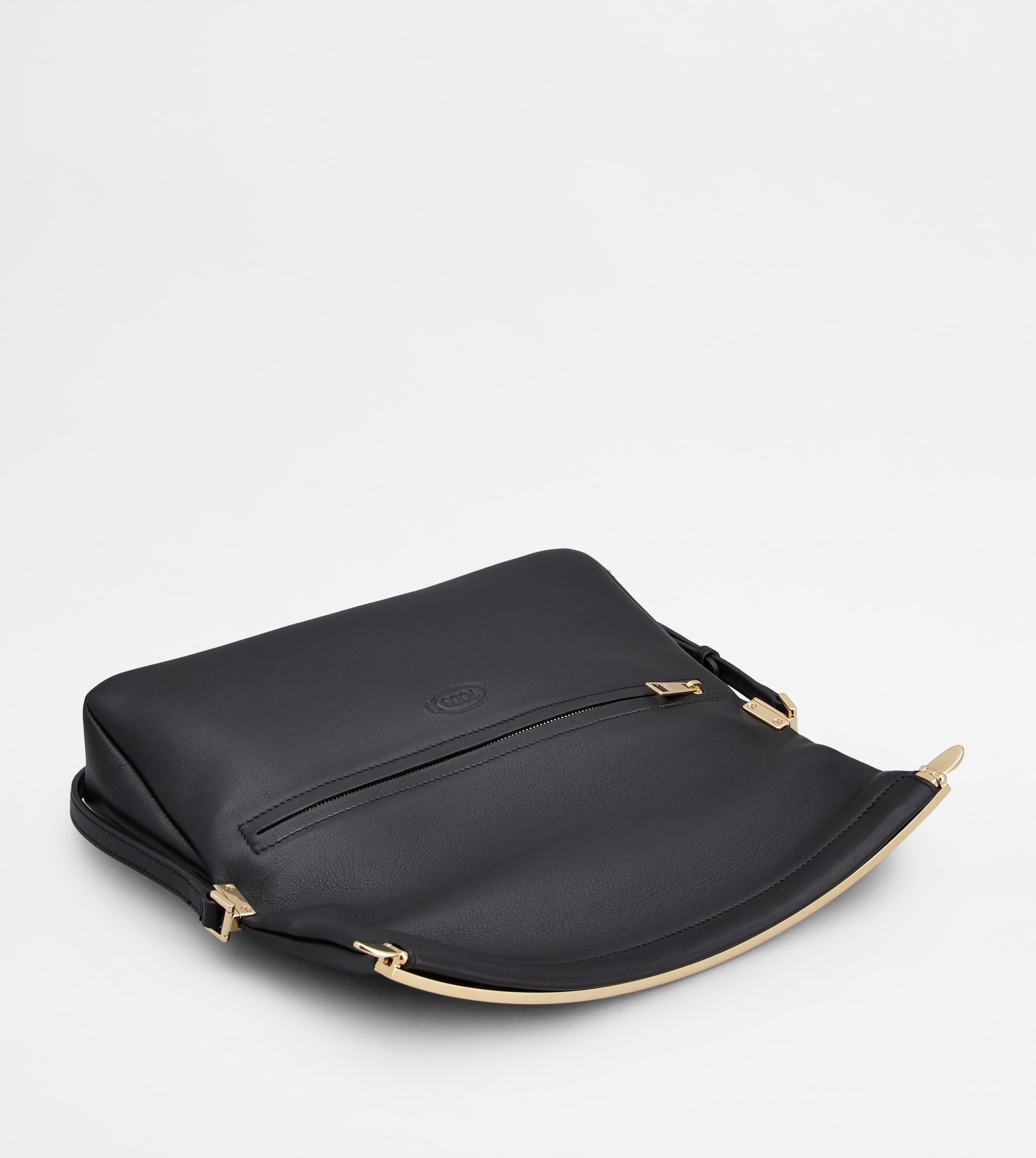 TOD'S MAGENTA FLAP BAG IN LEATHER SMALL - BLACK - 4