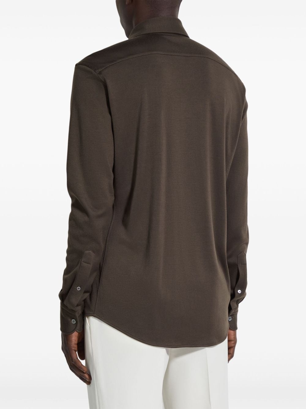 long-sleeve point-collar shirt - 4