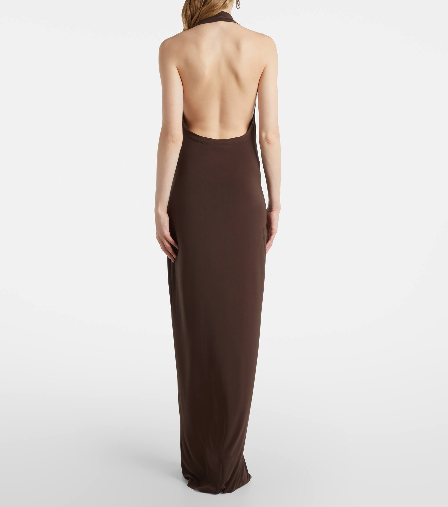 Halterneck jersey maxi dress - 3