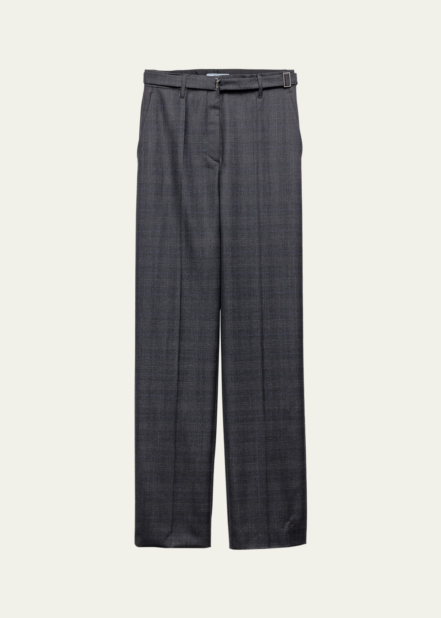 Fantasia 130S Plaid Straight Leg Wool Pants - 1