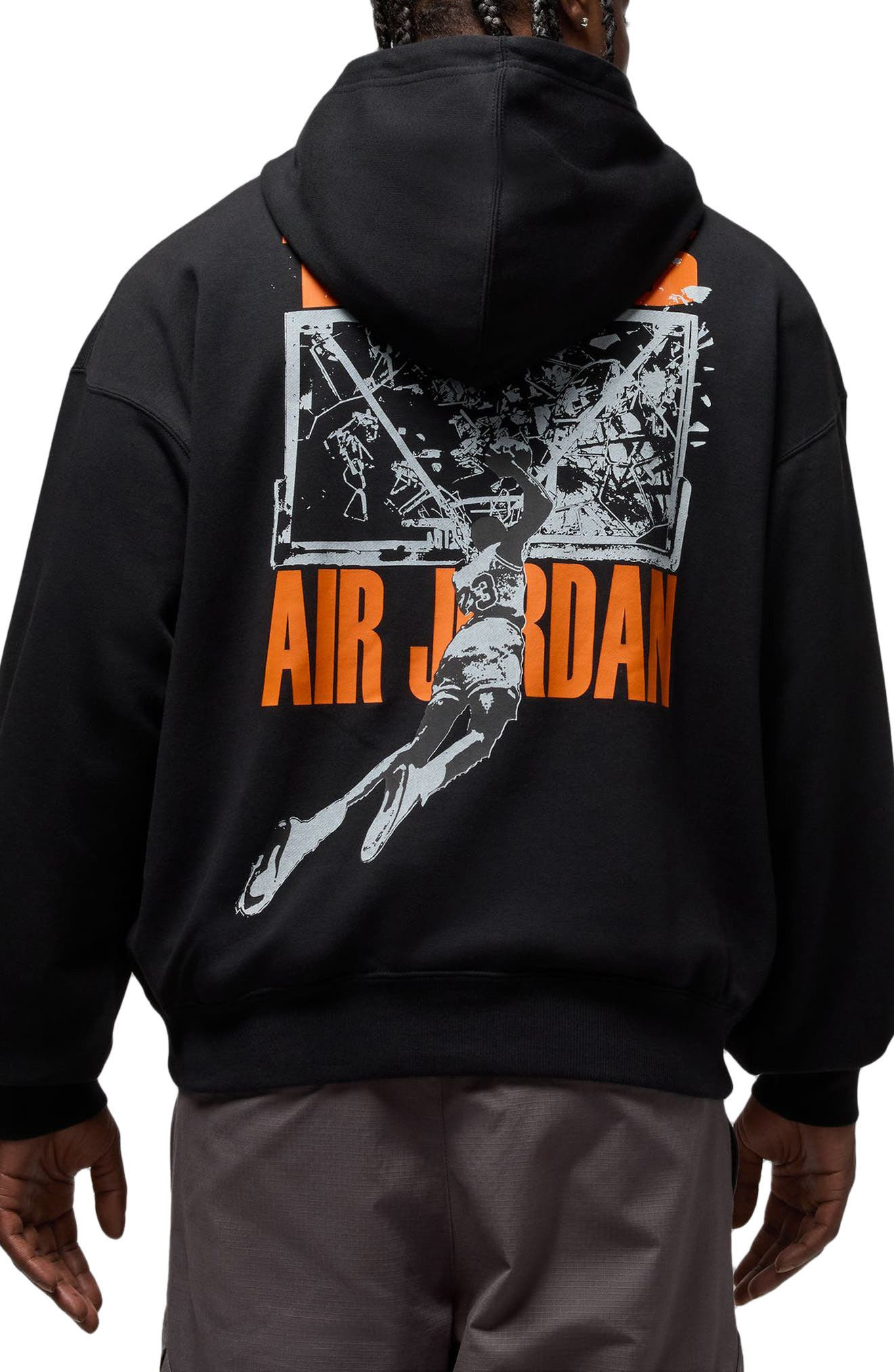 Jordan Brooklyn Oversize Hoodie in Black/Starfish at Nordstrom - 2