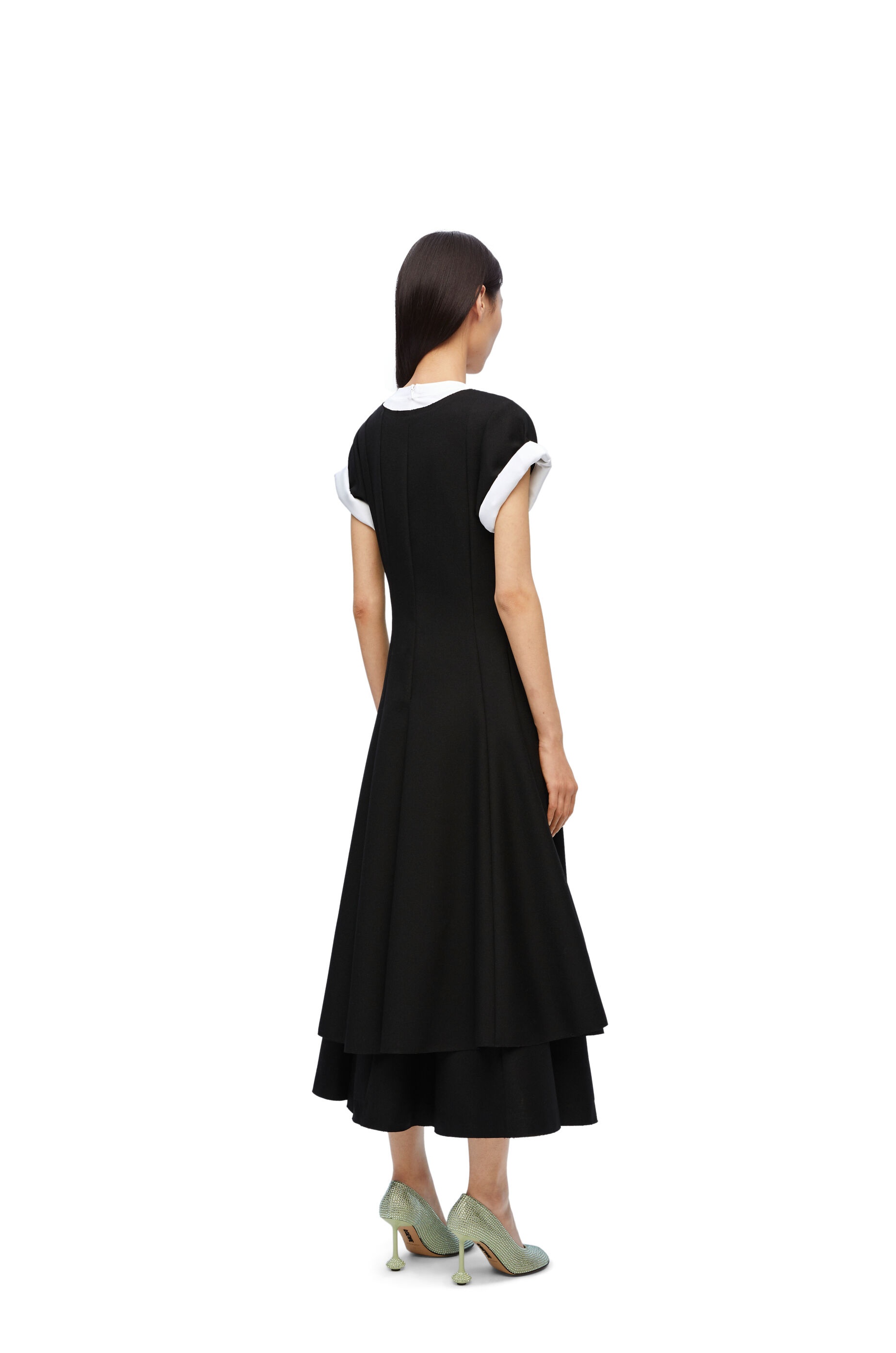 Double layer dress in wool and cotton - 3