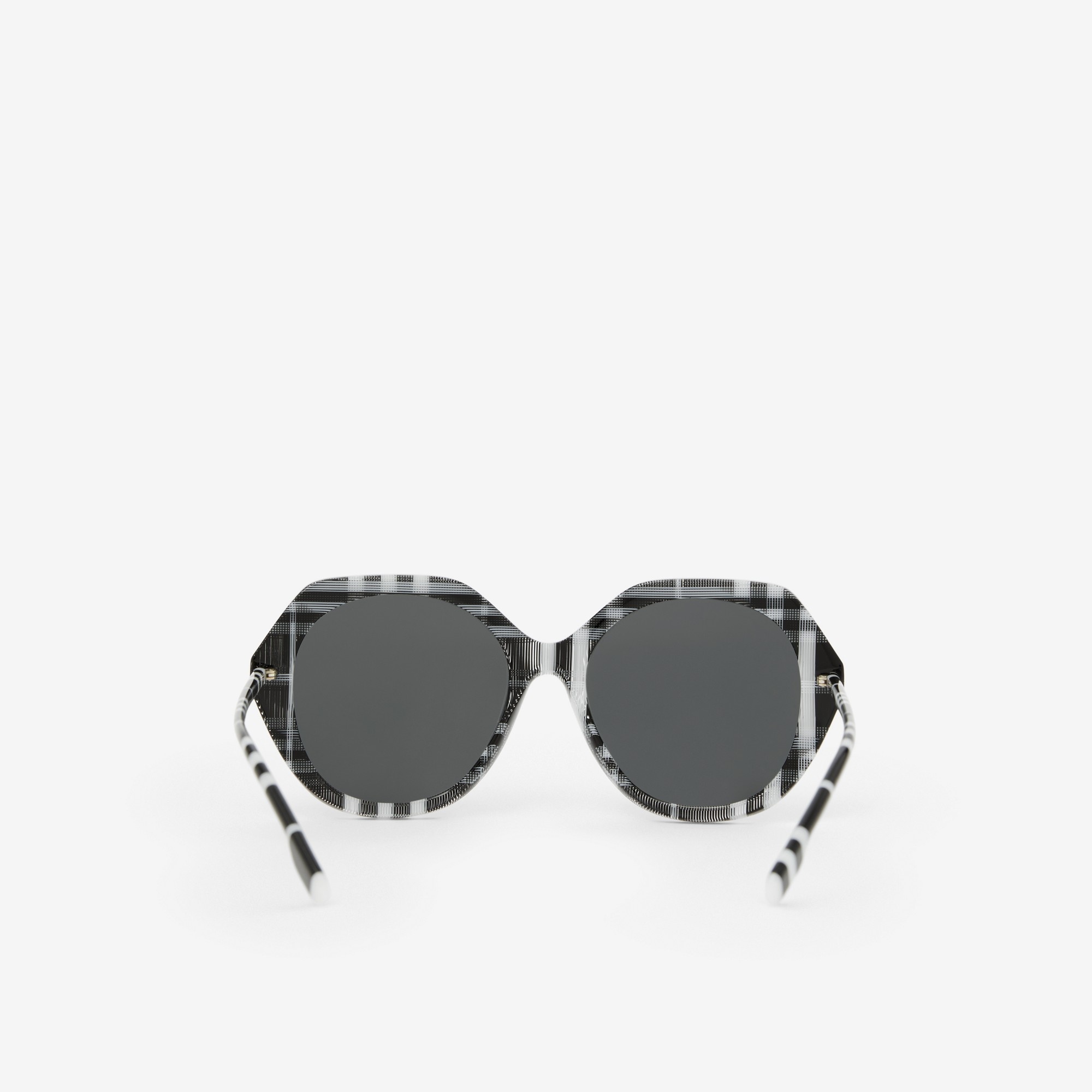 Oversized Check Geometric Frame Sunglasses - 3