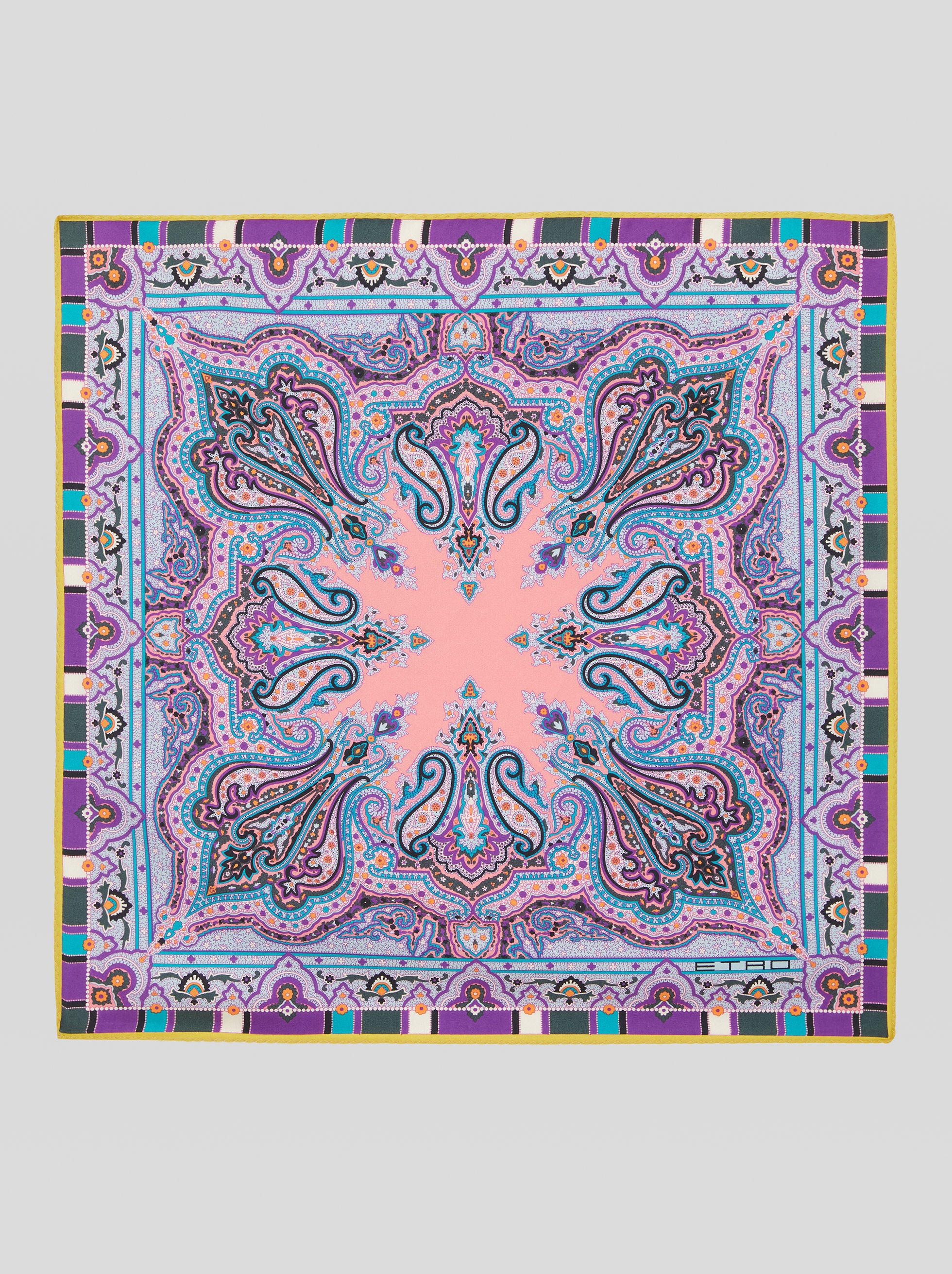 PLACED PAISLEY PRINT POCKET SQUARE - 1