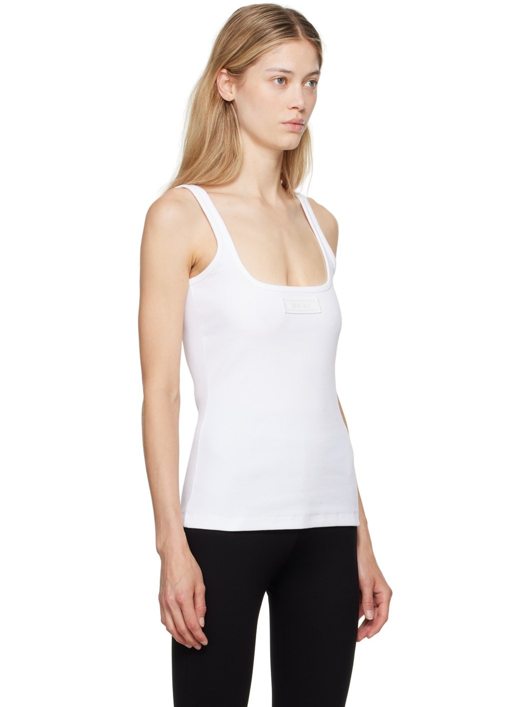 White Logo Patch Tank Top - 2