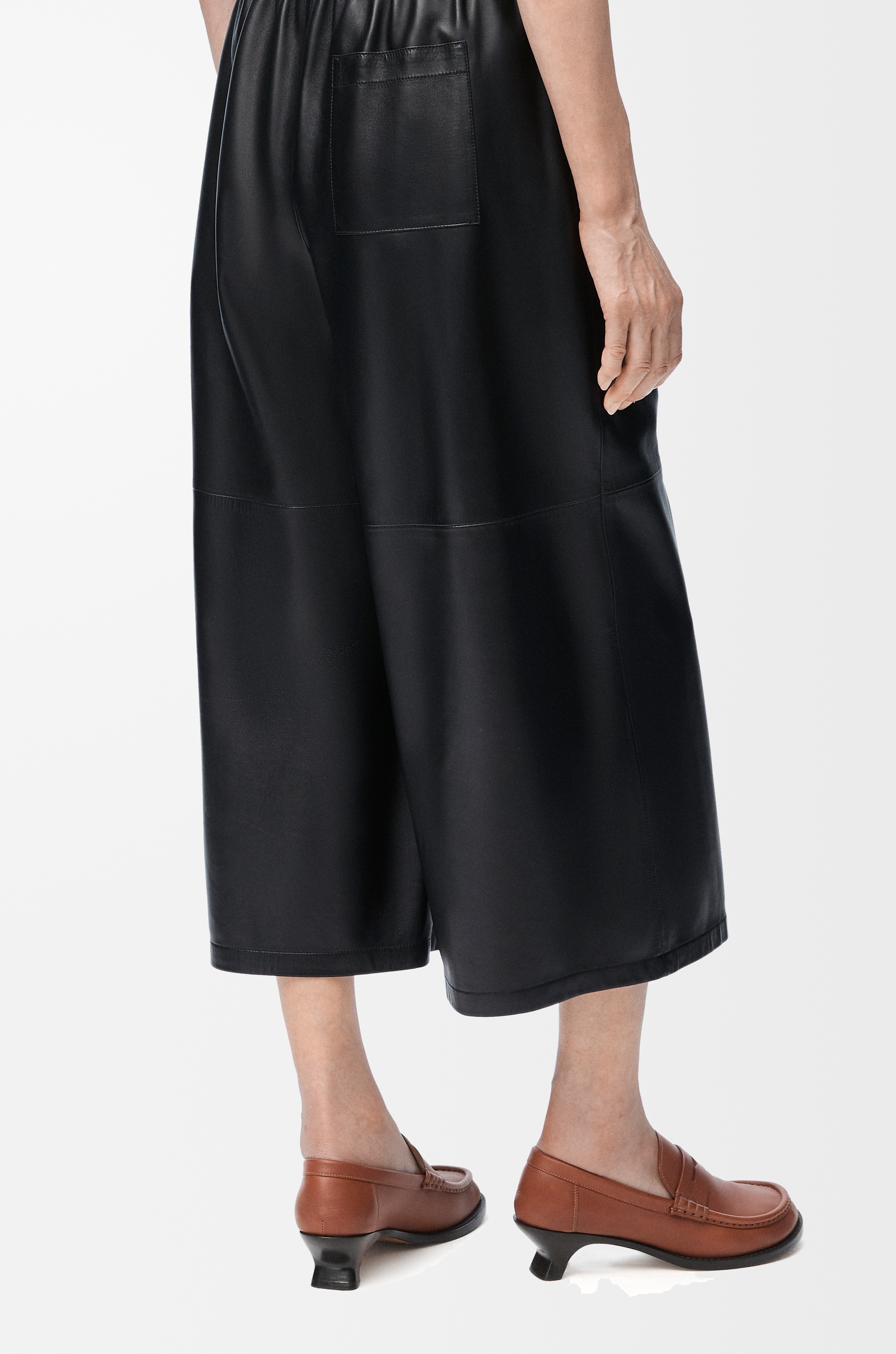 Cropped trousers in nappa lambskin - 3