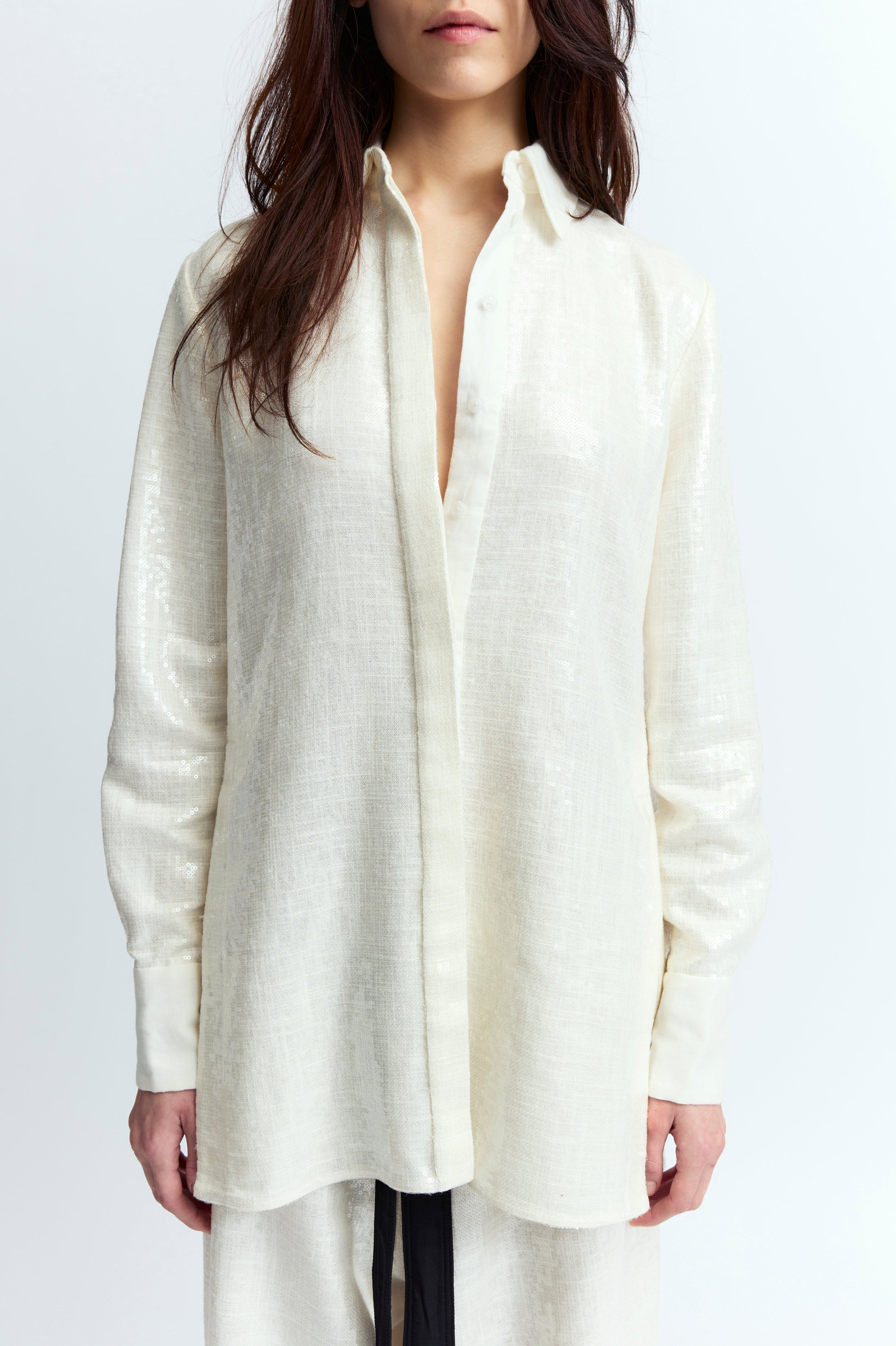 MARLEY SHIRT IN LINEN SEQUIN - 5