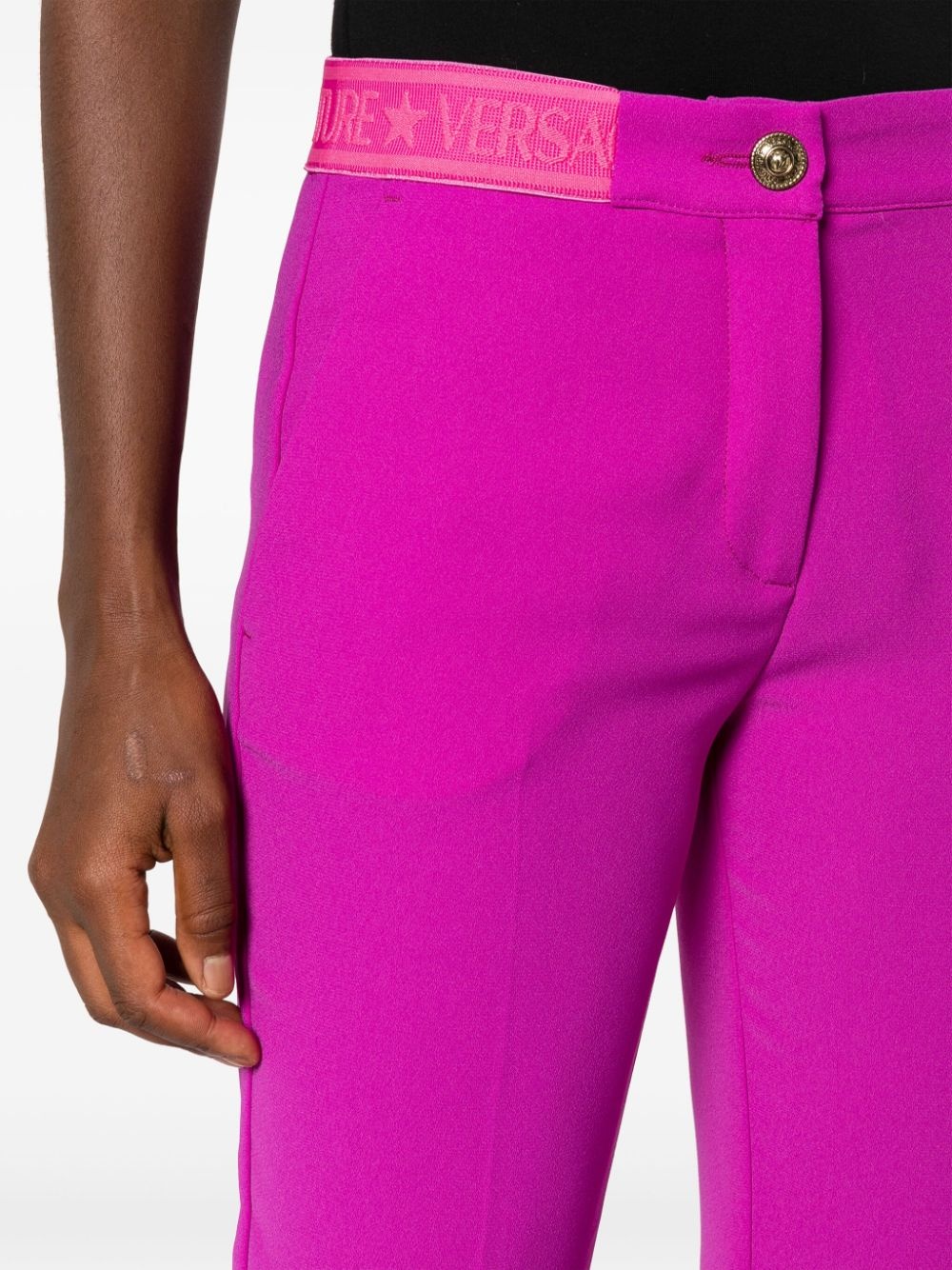 logo-waistband slim trousers - 5