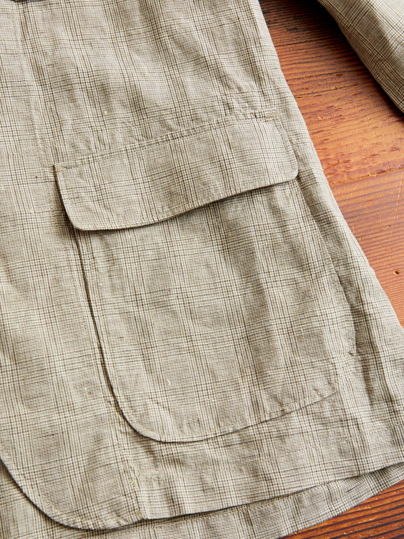 Loiter Jacket in Beige Linen Glen Plaid 6