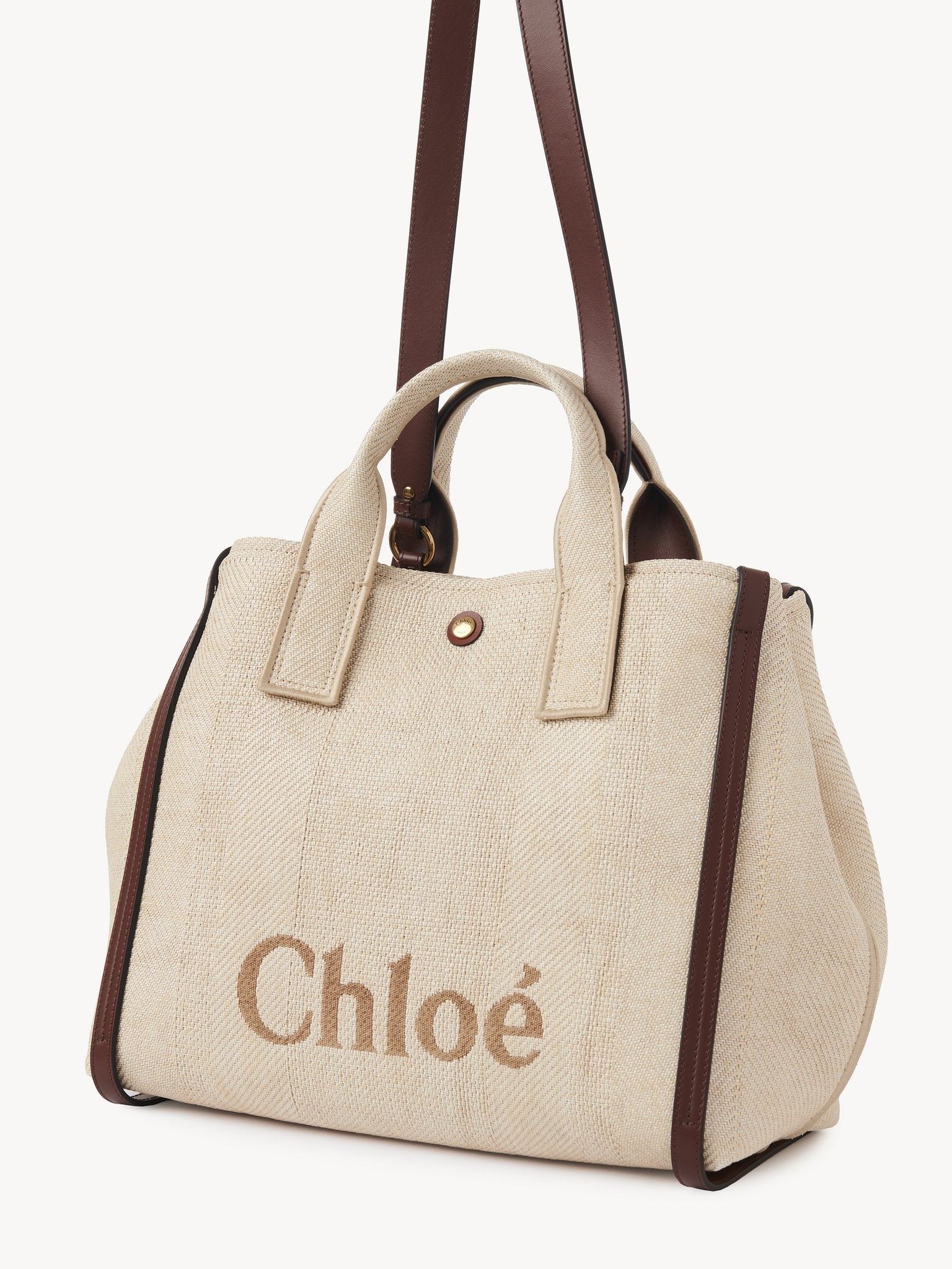 CHLOÉ CARRY TOTE BAG IN RAFFIA-EFFECT FIBERS - 3