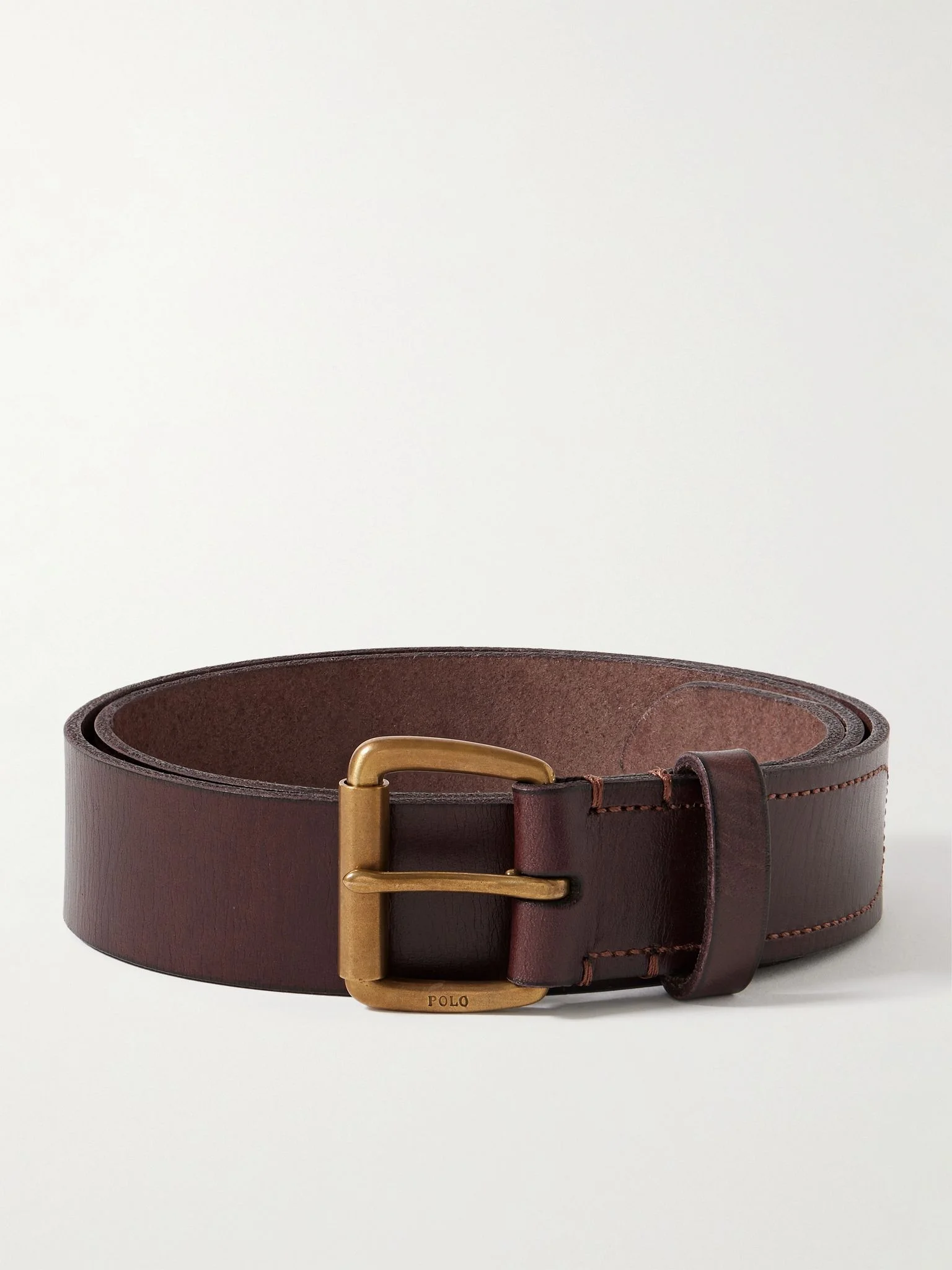 3.5cm Logo-Detailed Leather Belt Brown - 1