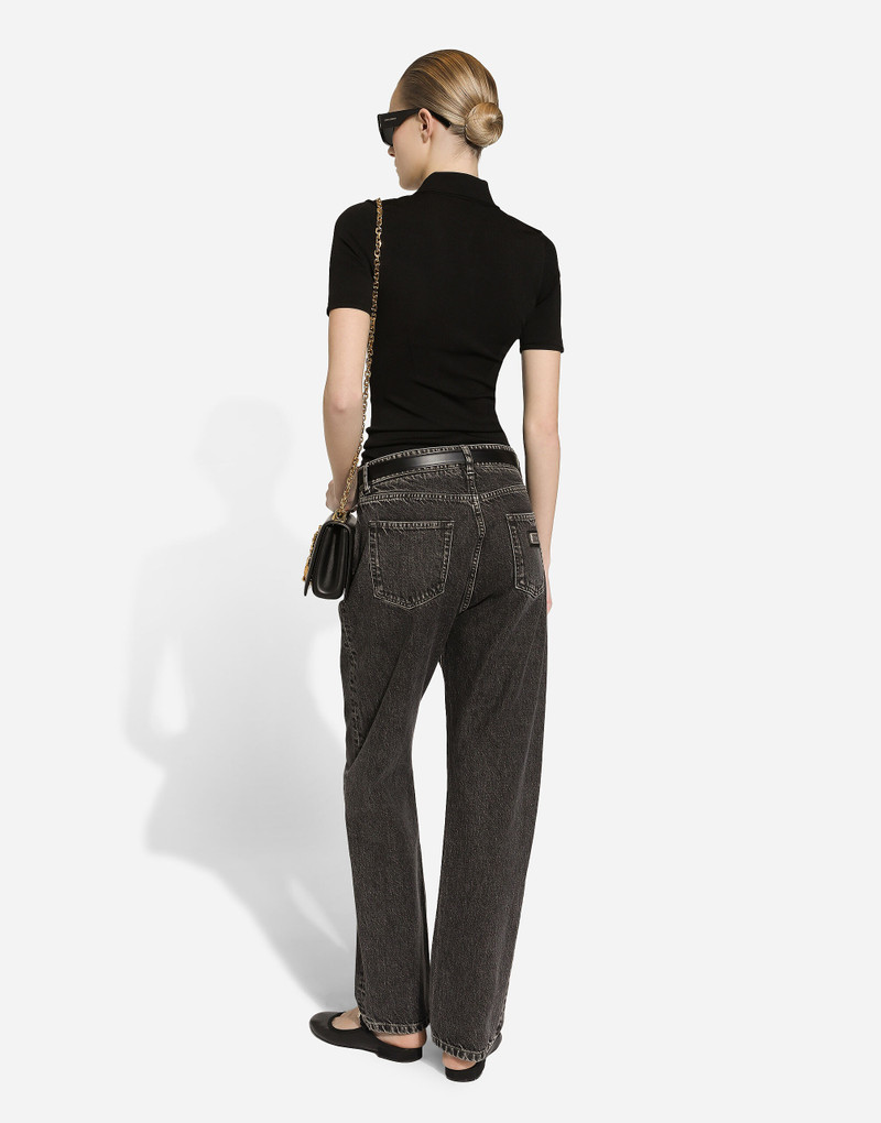 Cotton denim boyfriend jeans 3