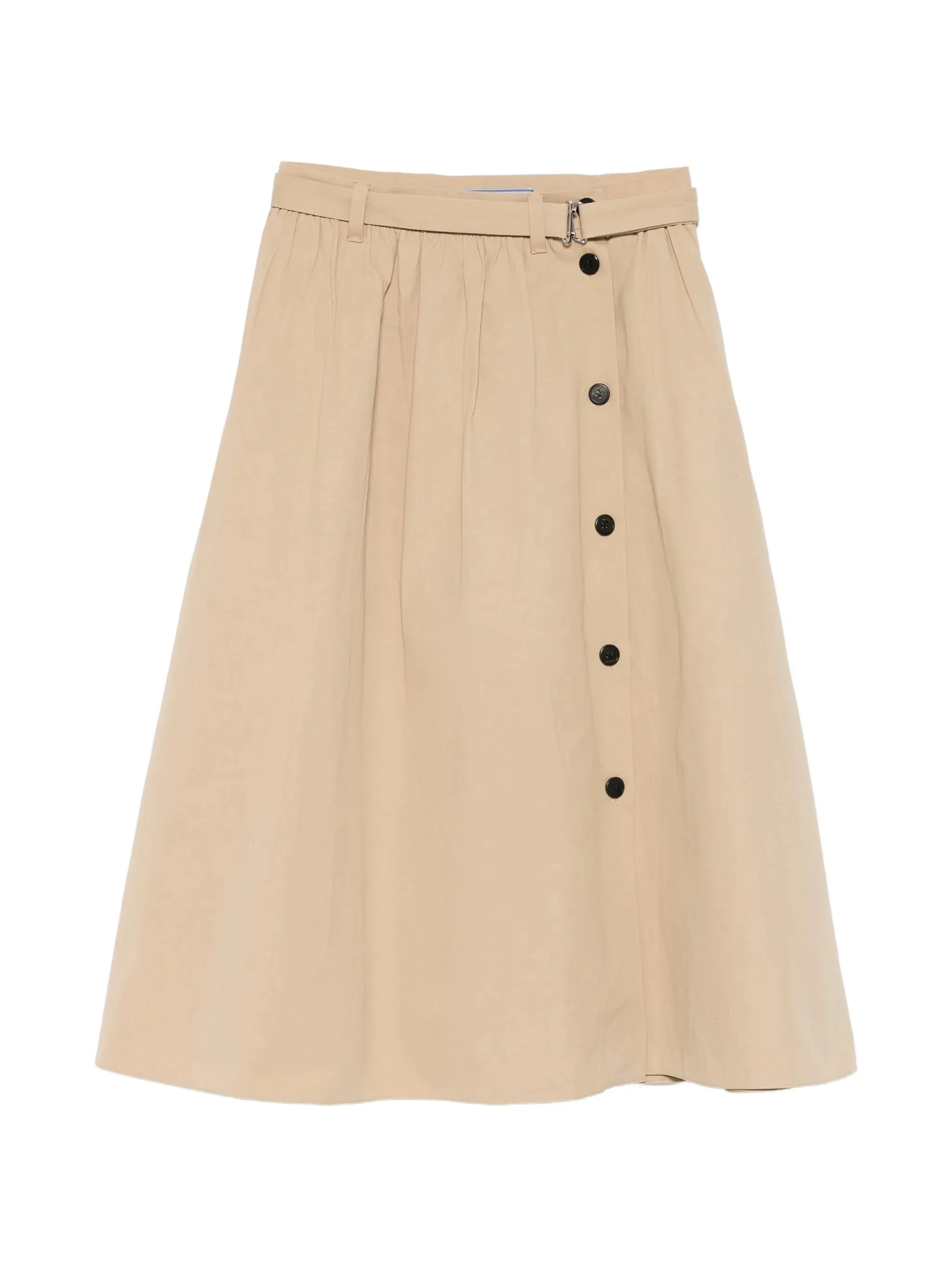 button belted midi skirt - 1