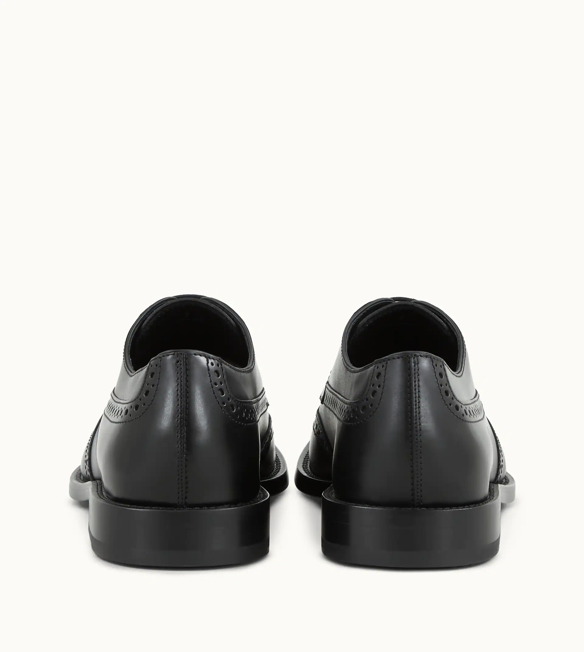 LACE-UP SHOES IN LEATHER - BLACK - 3