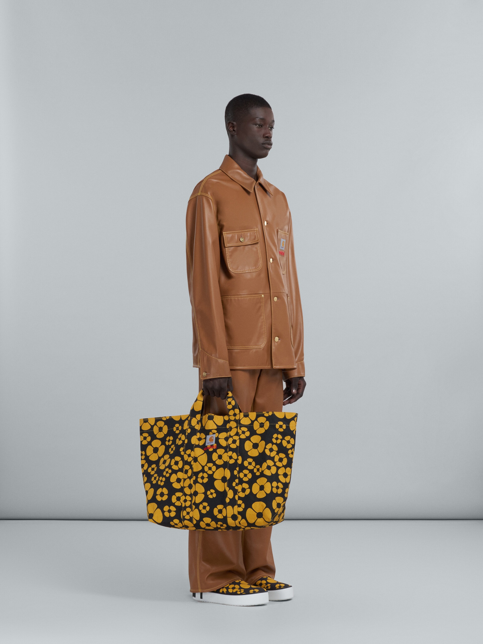 MARNI X CARHARTT WIP - BROWN LEATHER JACKET - 6