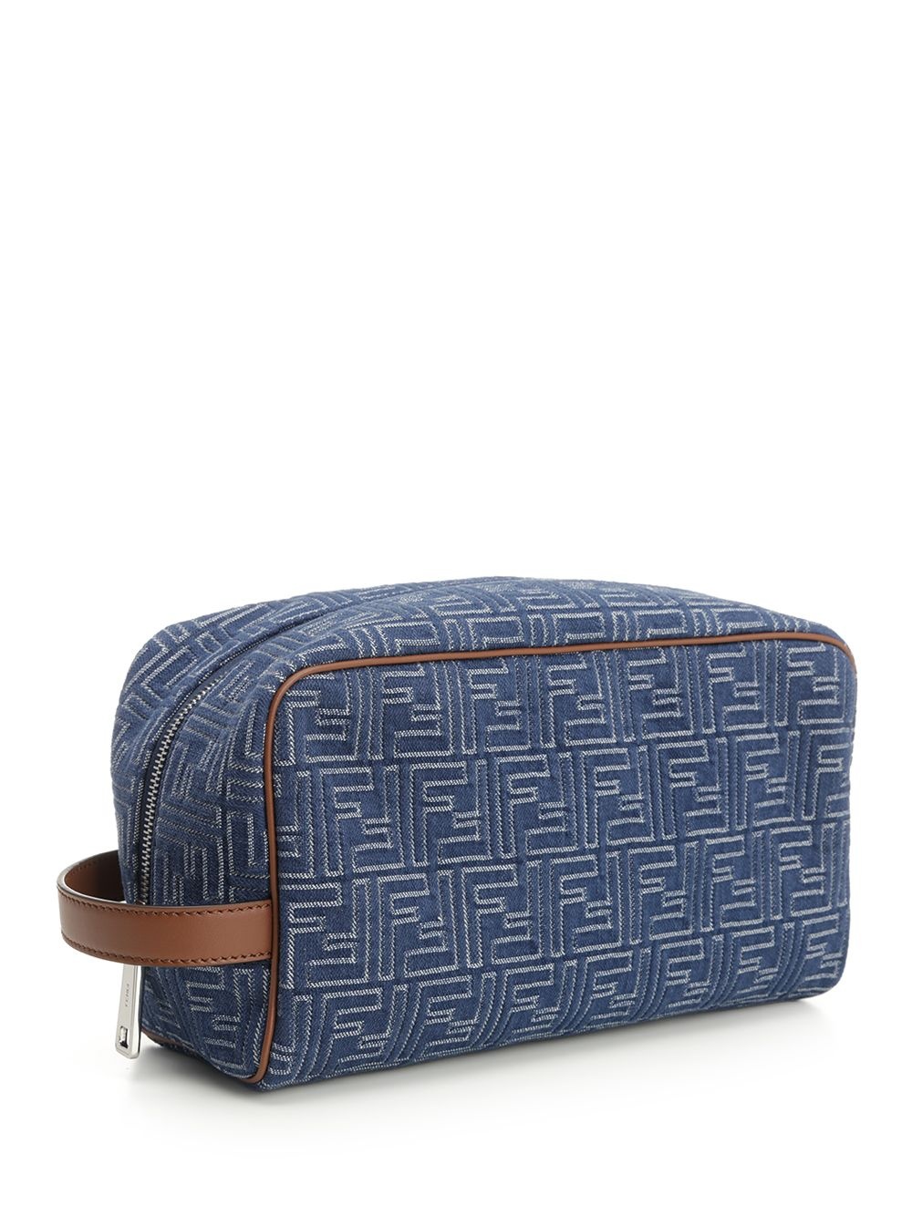 Beauty Case Ff Logo All Over Small Leather Goods Blue - 2