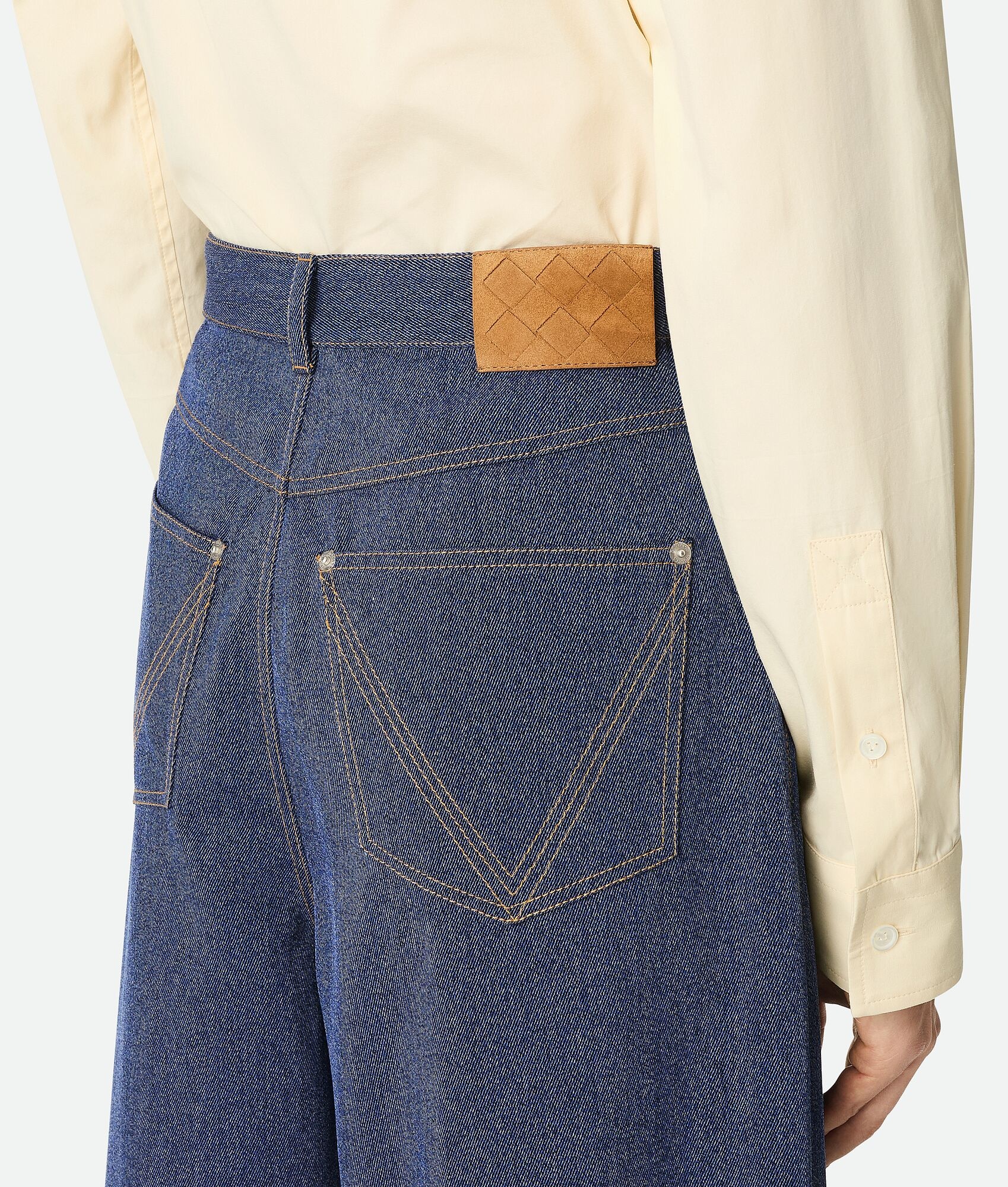 Wool Cotton Wide Leg Trousers - 5
