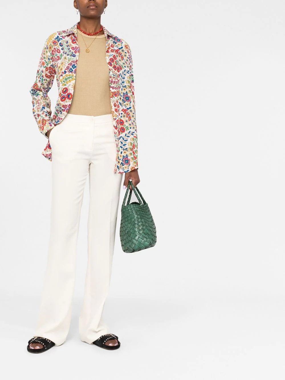high-waisted wide-leg trousers - 2