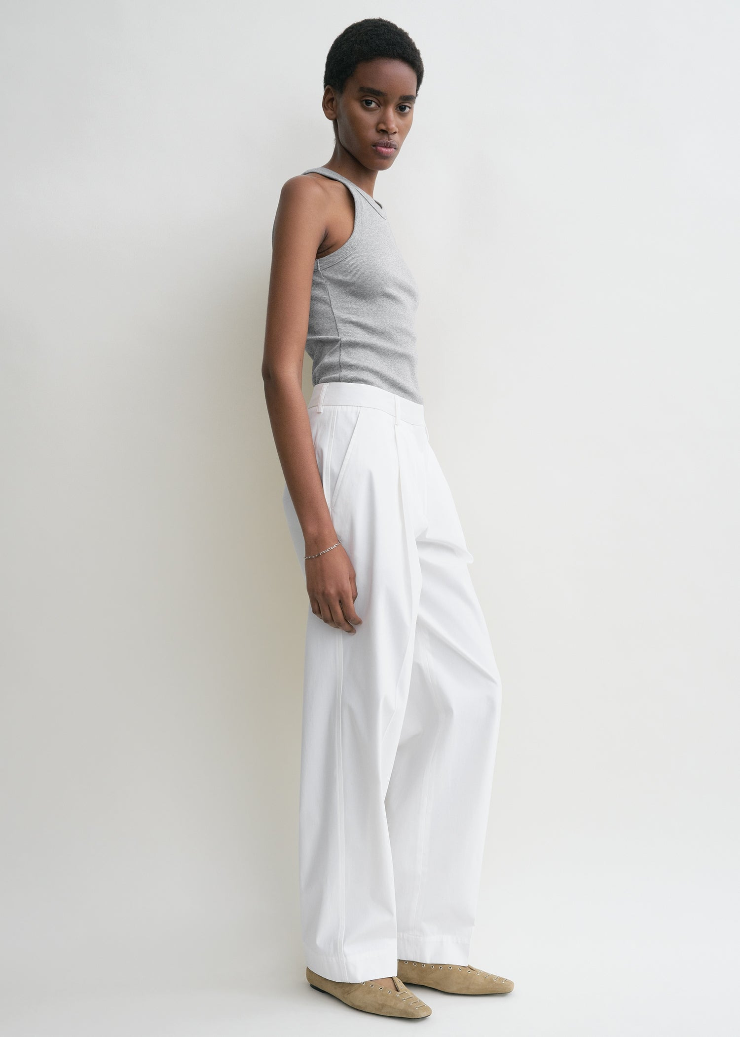 Curved rib tank grey melange - 3
